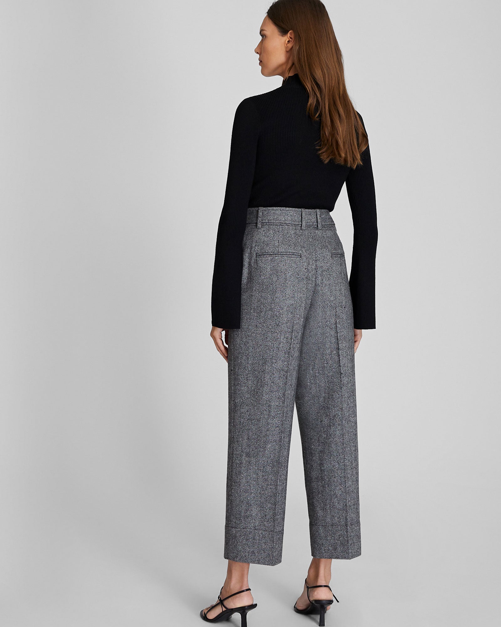 CLUB MONACO - Textured Enamel Ring Pant - Black Cream