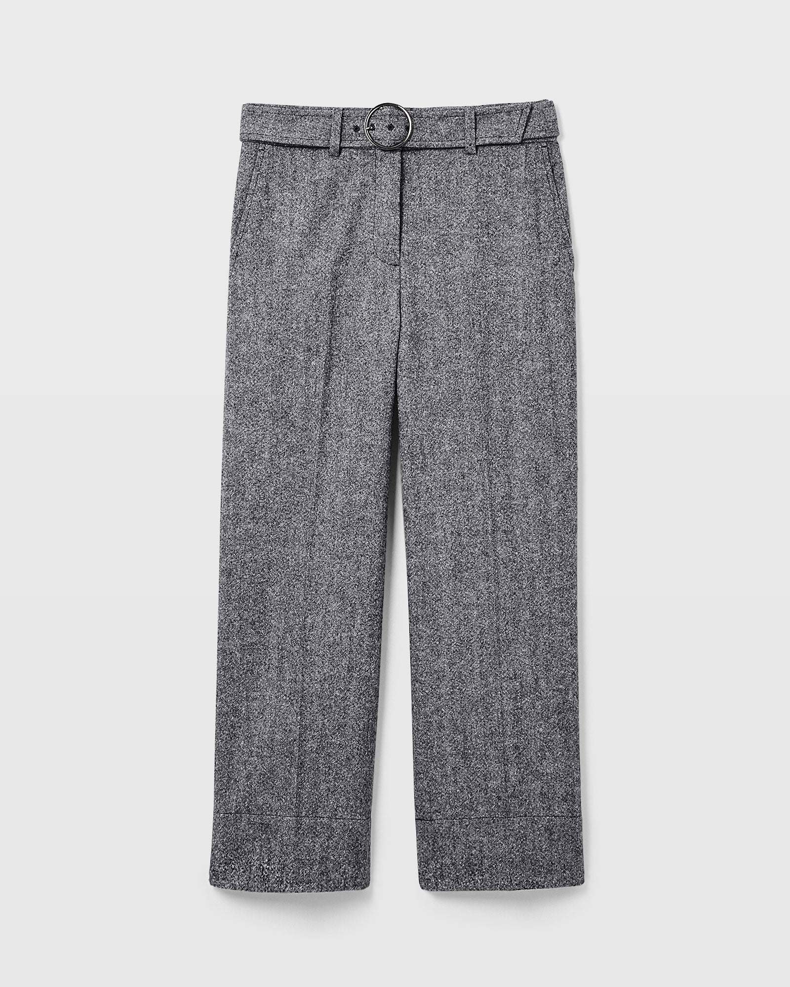 CLUB MONACO - Textured Enamel Ring Pant - Black Cream
