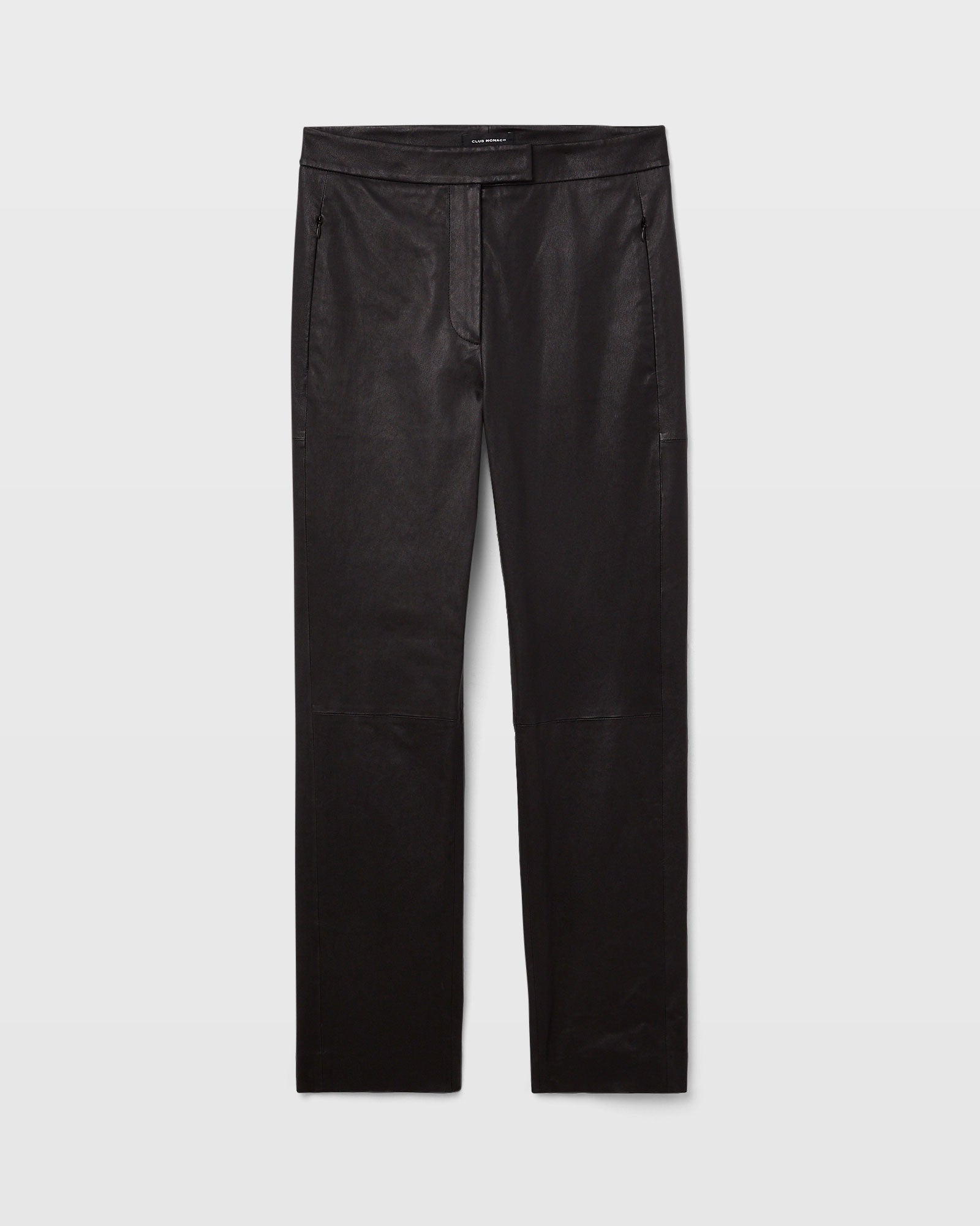 CLUB MONACO - Pantalon-cigarette en cuir - Noir