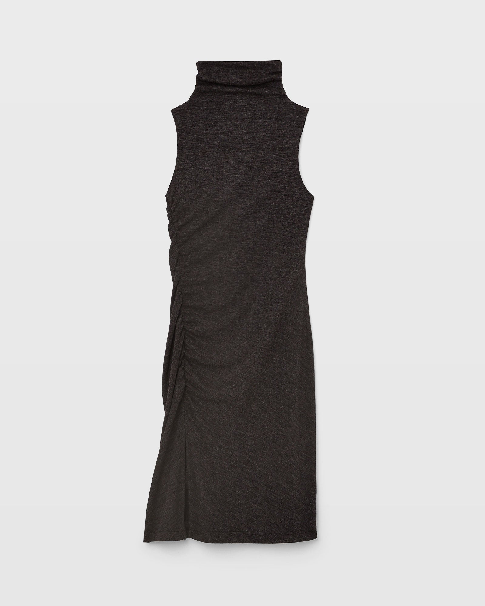 CLUB MONACO - Robe mi-longue froncée en tricot - Mélange de gris foncé