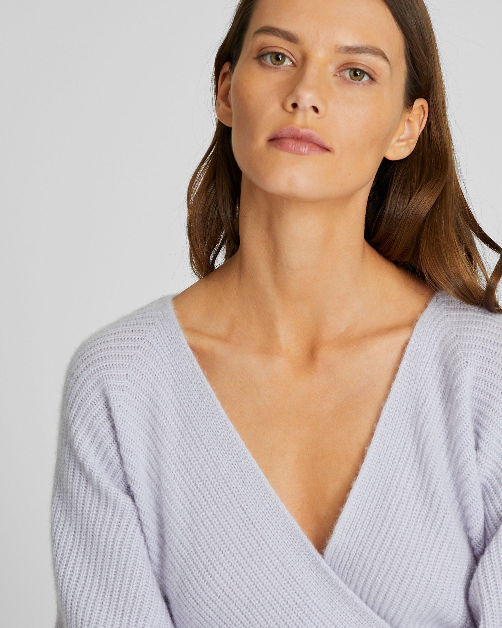 CLUB MONACO - Cashmere Cross Front Sweater - Light Purple