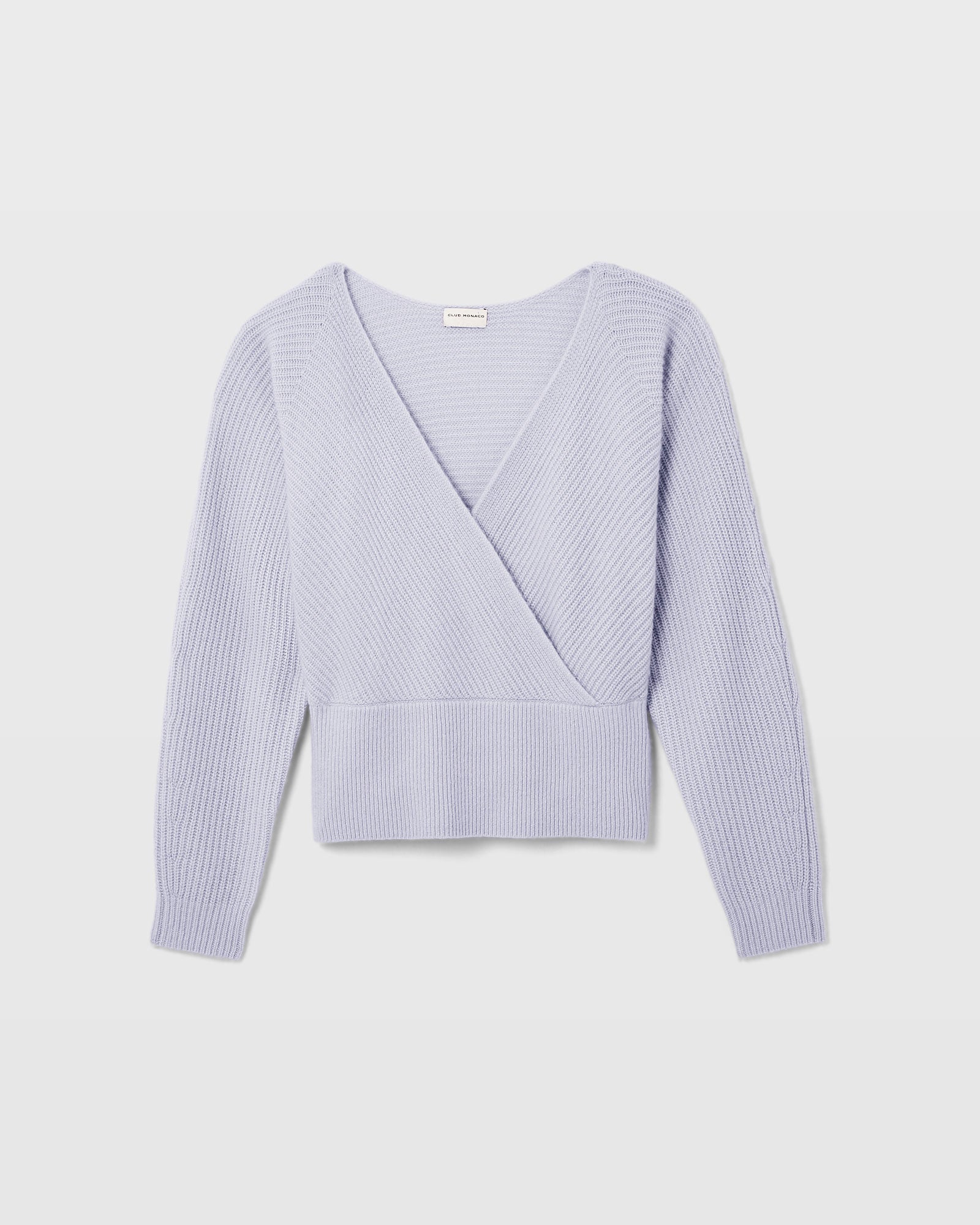 CLUB MONACO - Cashmere Cross Front Sweater - Light Purple