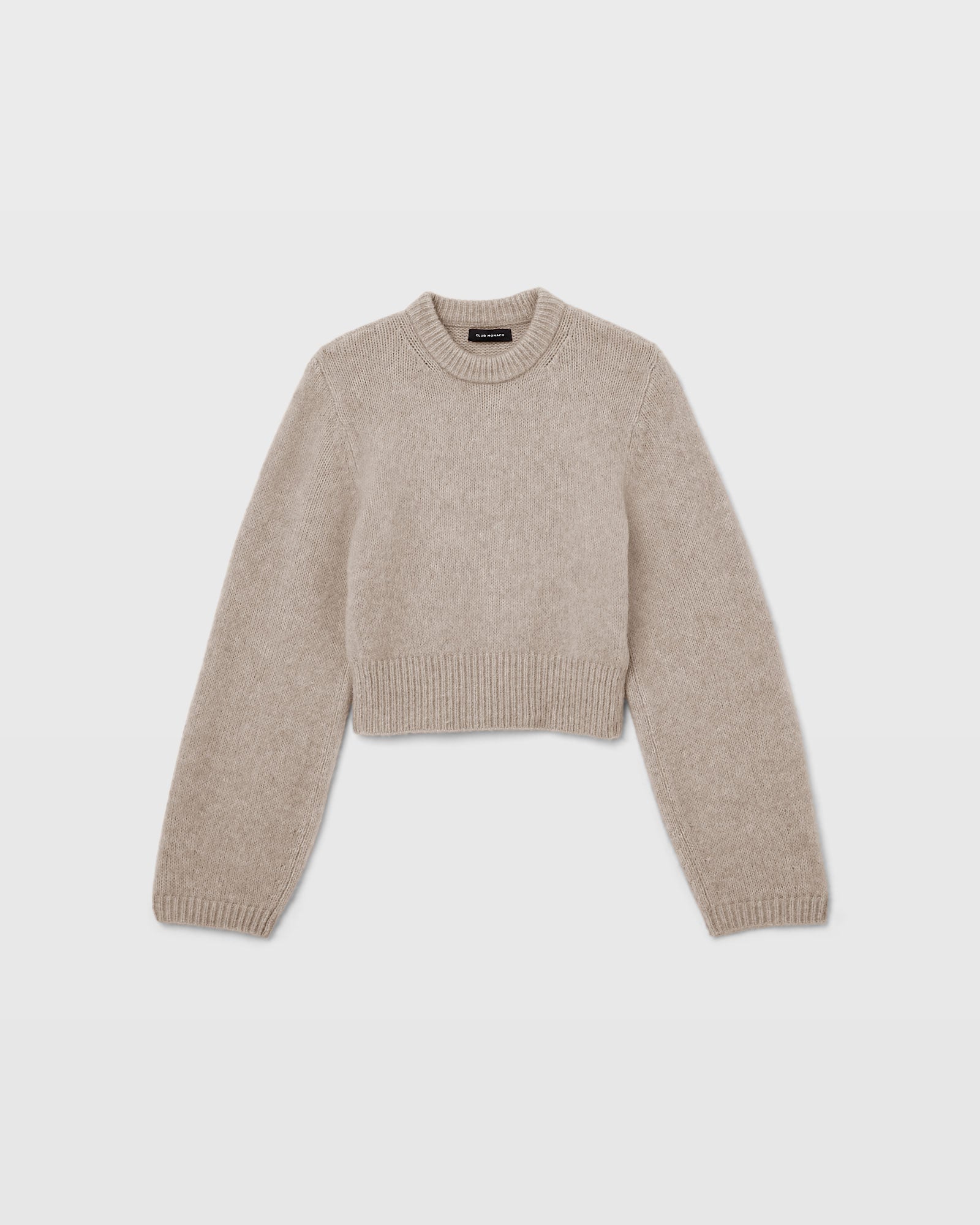 CLUB MONACO - Cropped Relaxed Crewneck - Oatmeal