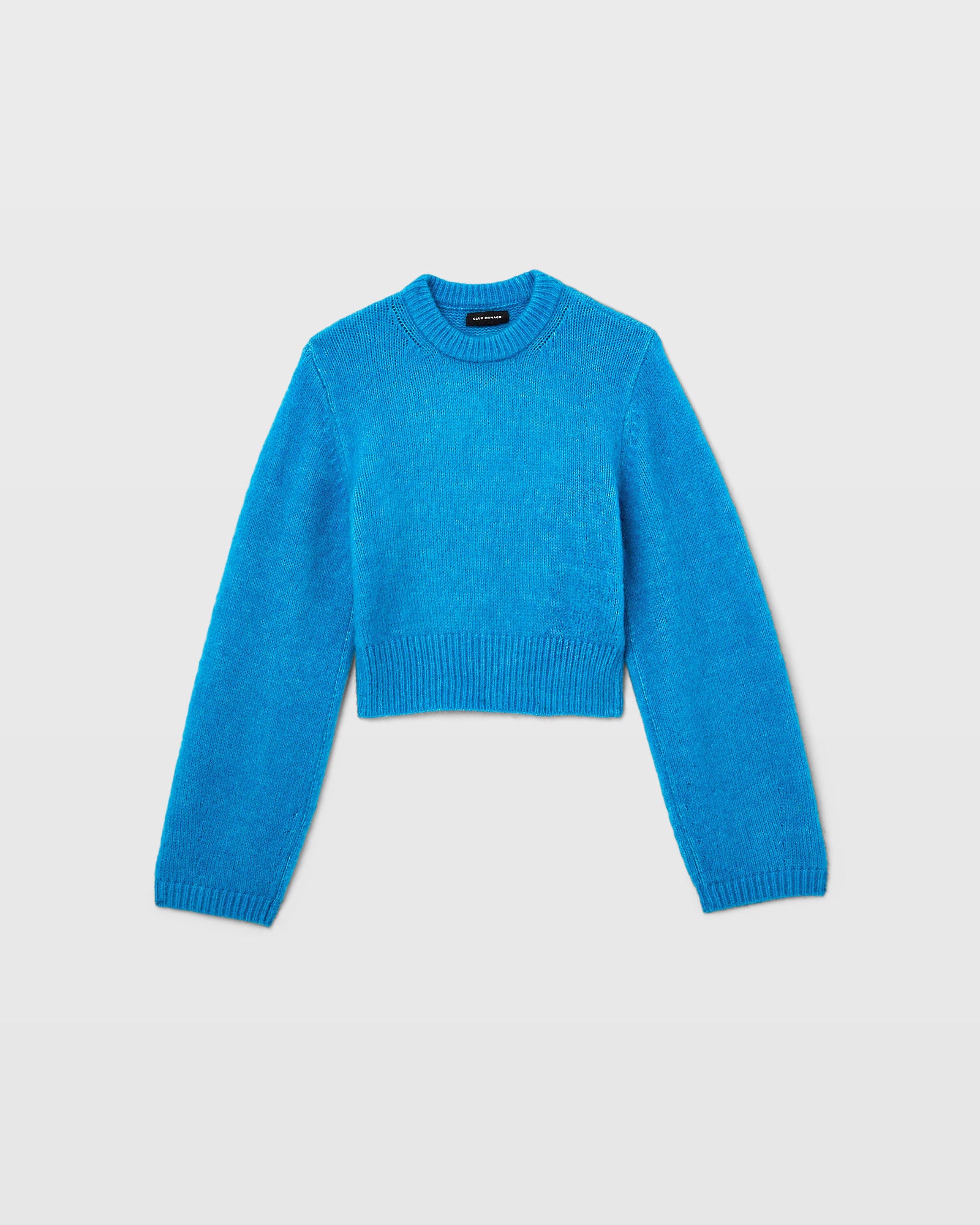 CLUB MONACO - Cropped Relaxed Crewneck - Blue