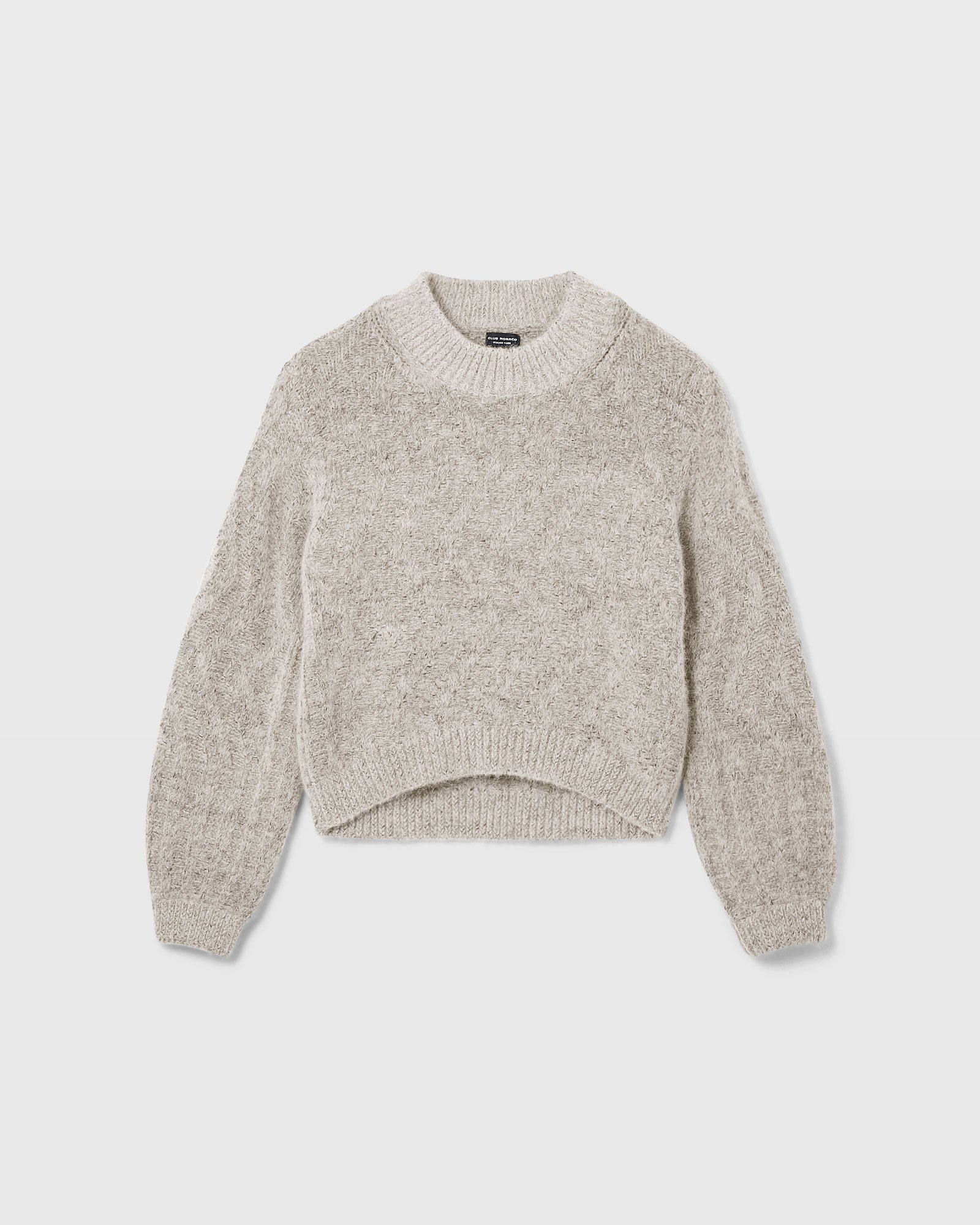 CLUB MONACO - Balloon Sleeve Alpaca Sweater - Medium Heather Grey