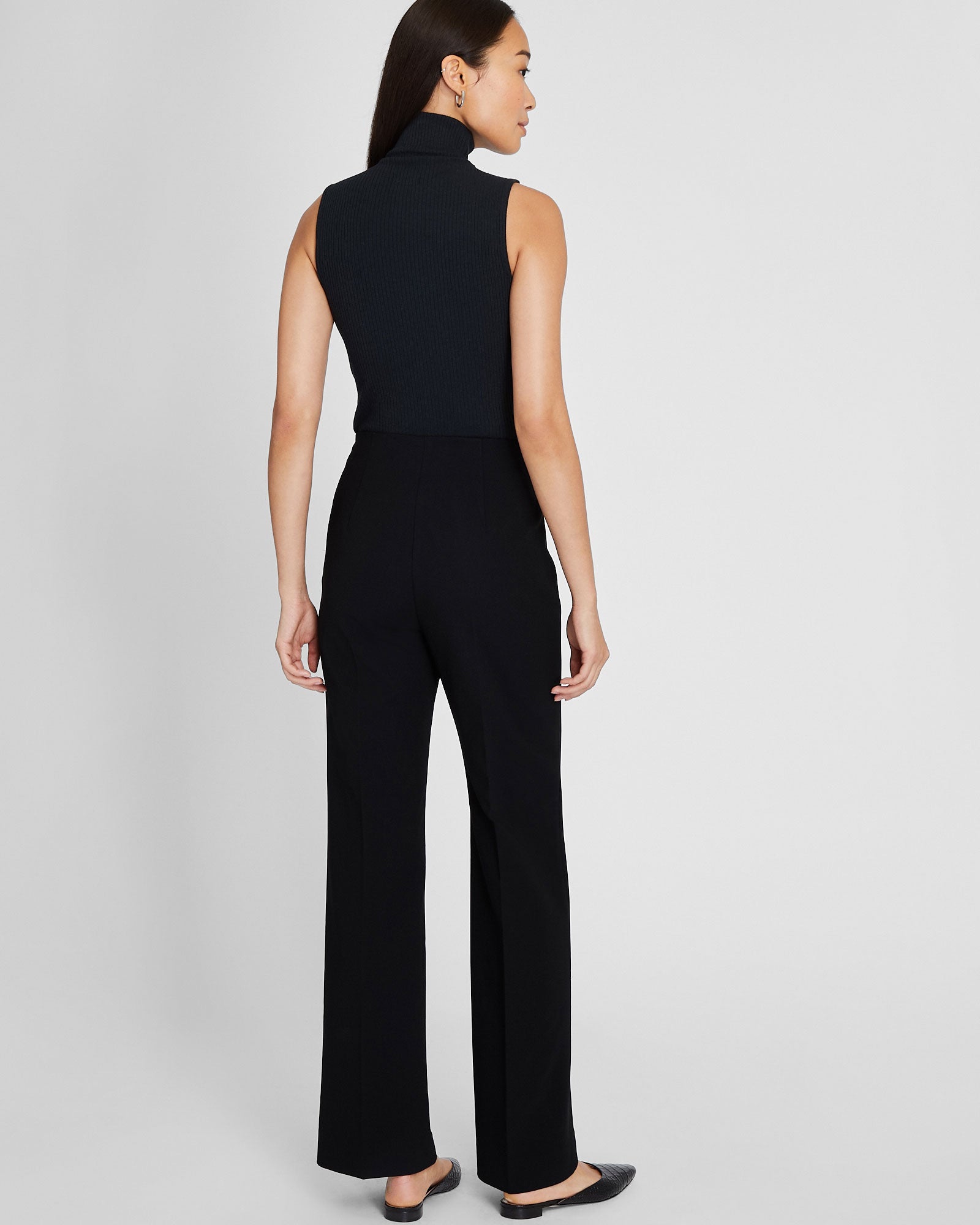 CLUB MONACO - High Rise Crepe Trouser - Black