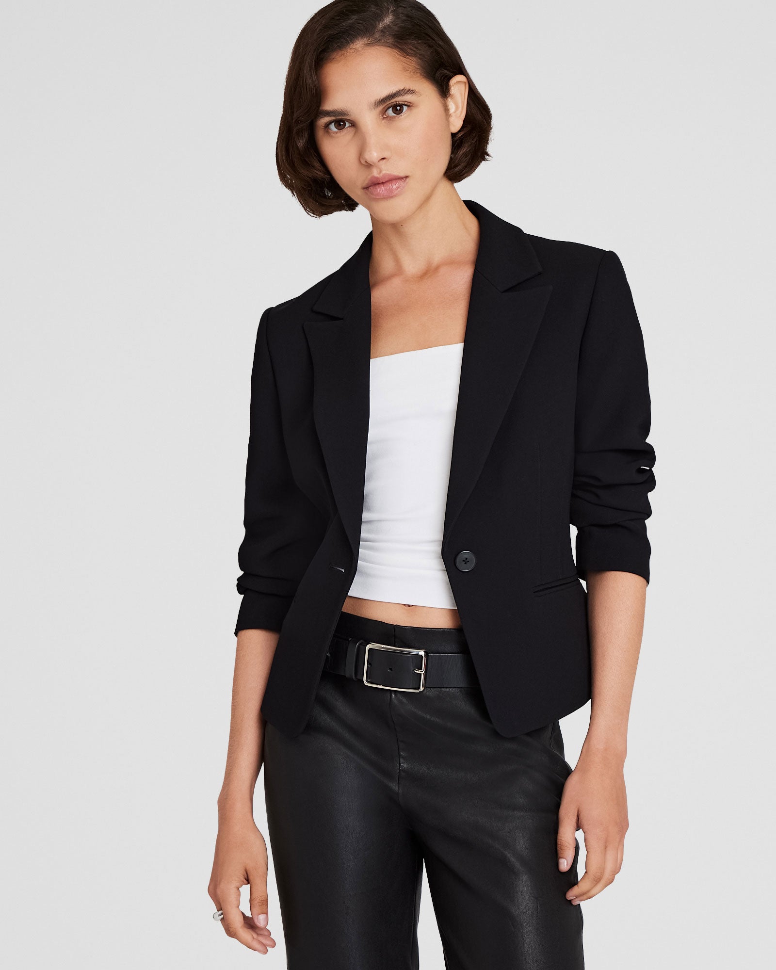 CLUB MONACO - Crepe Pintuck Blazer - Black