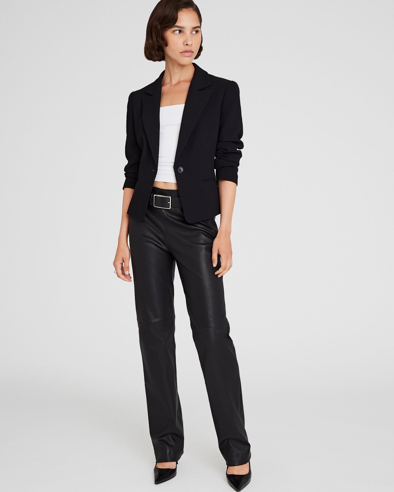 CLUB MONACO - Crepe Pintuck Blazer - Black