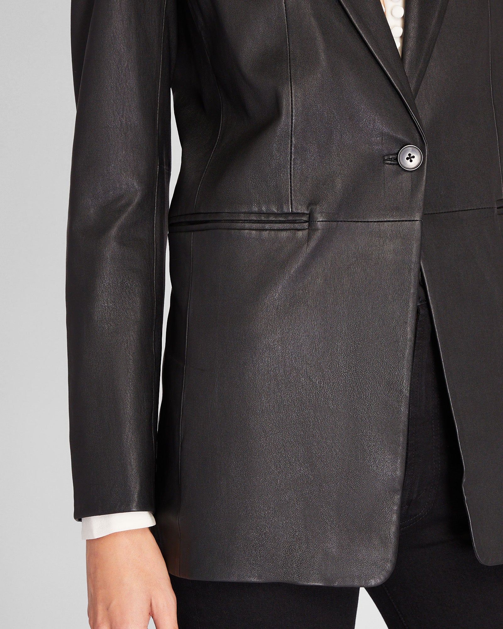 CLUB MONACO - Blazer en cuir - Noir