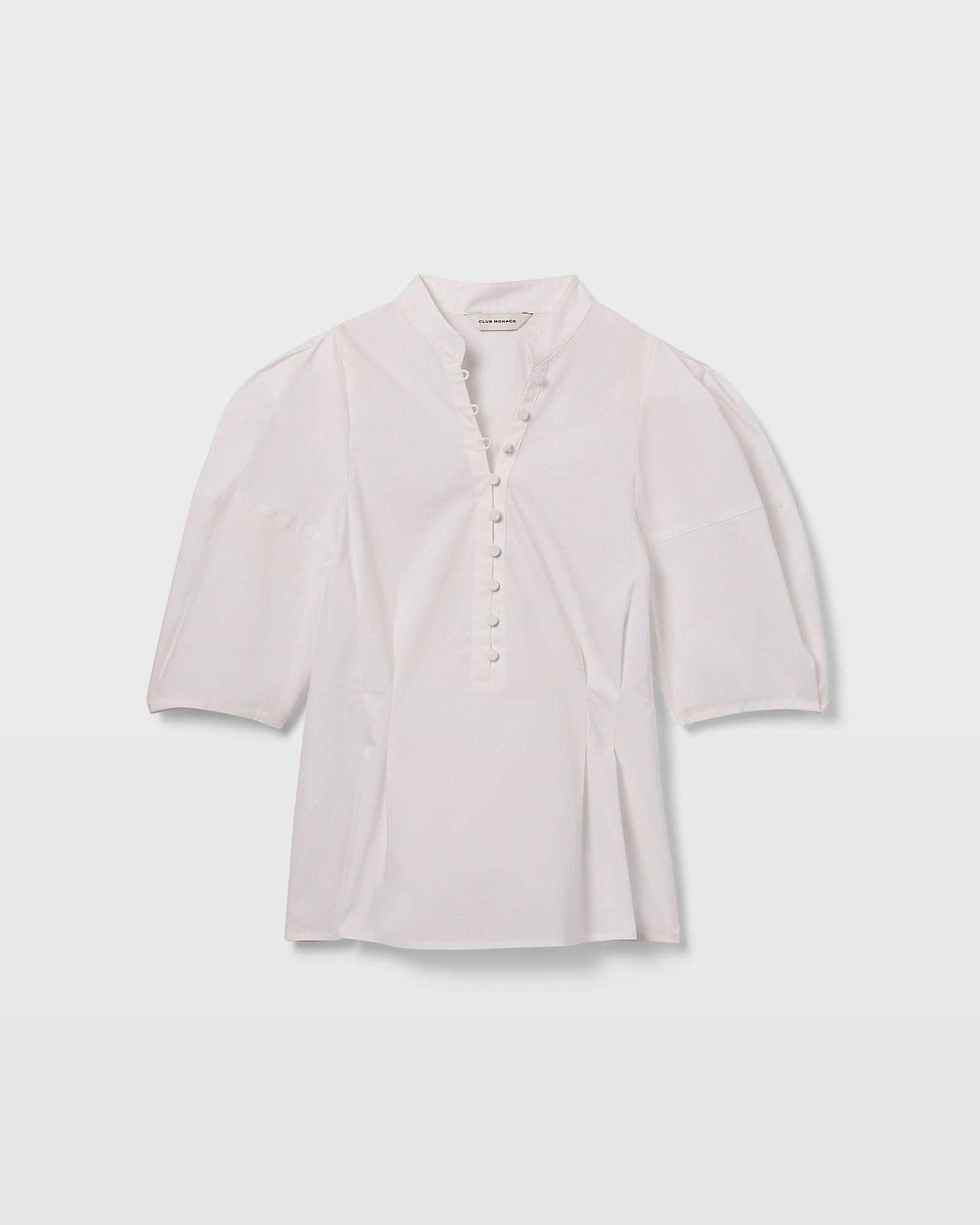 CLUB MONACO - Fitted Balloon Sleeve Top - White