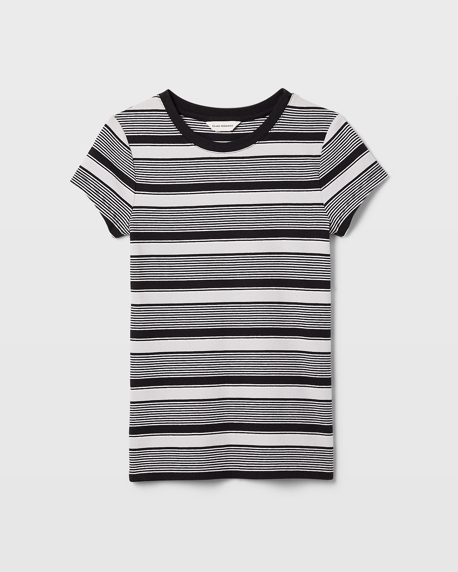 CLUB MONACO - Striped Bowee Tee - Black Mix