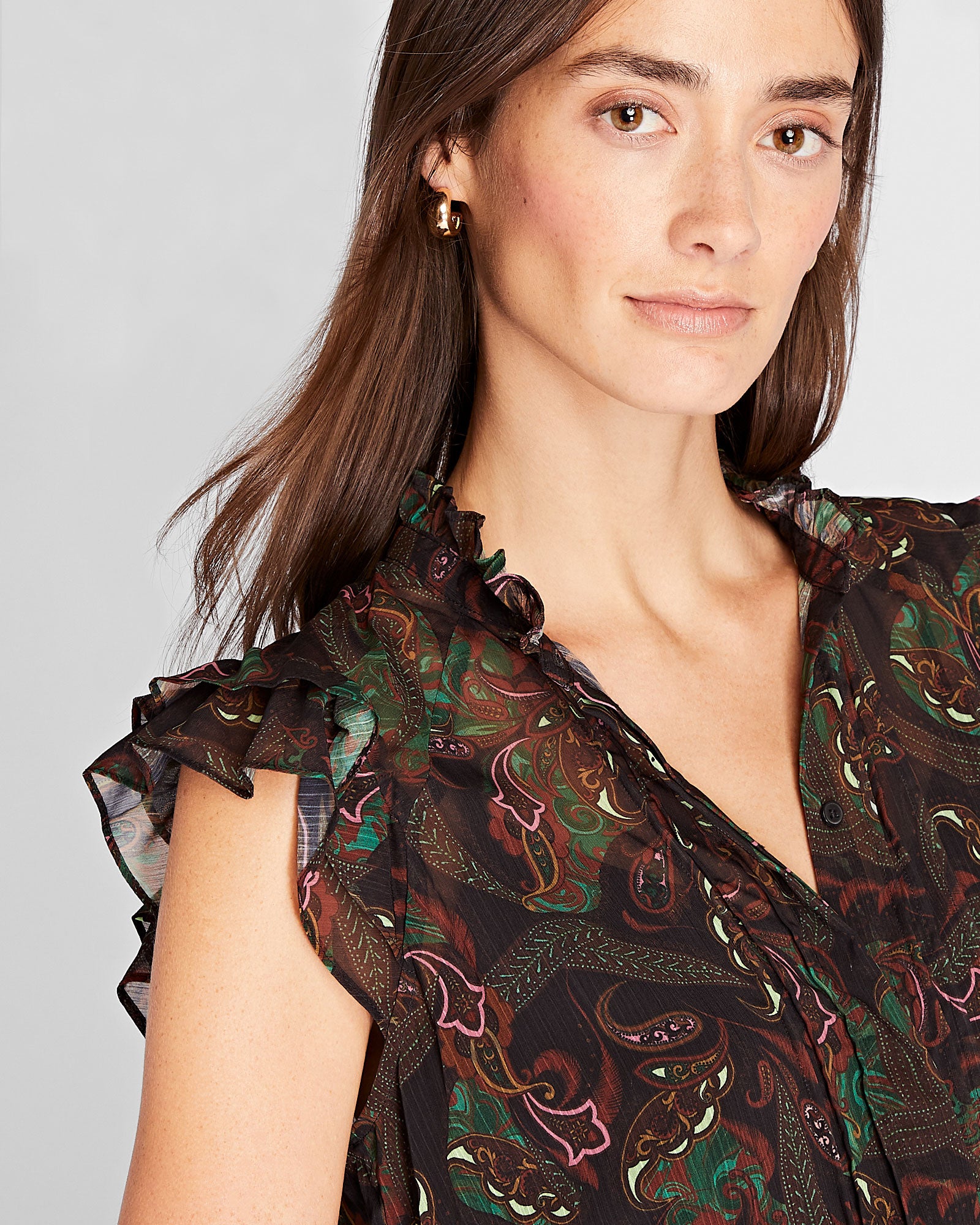 CLUB MONACO - Robe plissée sans manches - Mélange De Brun