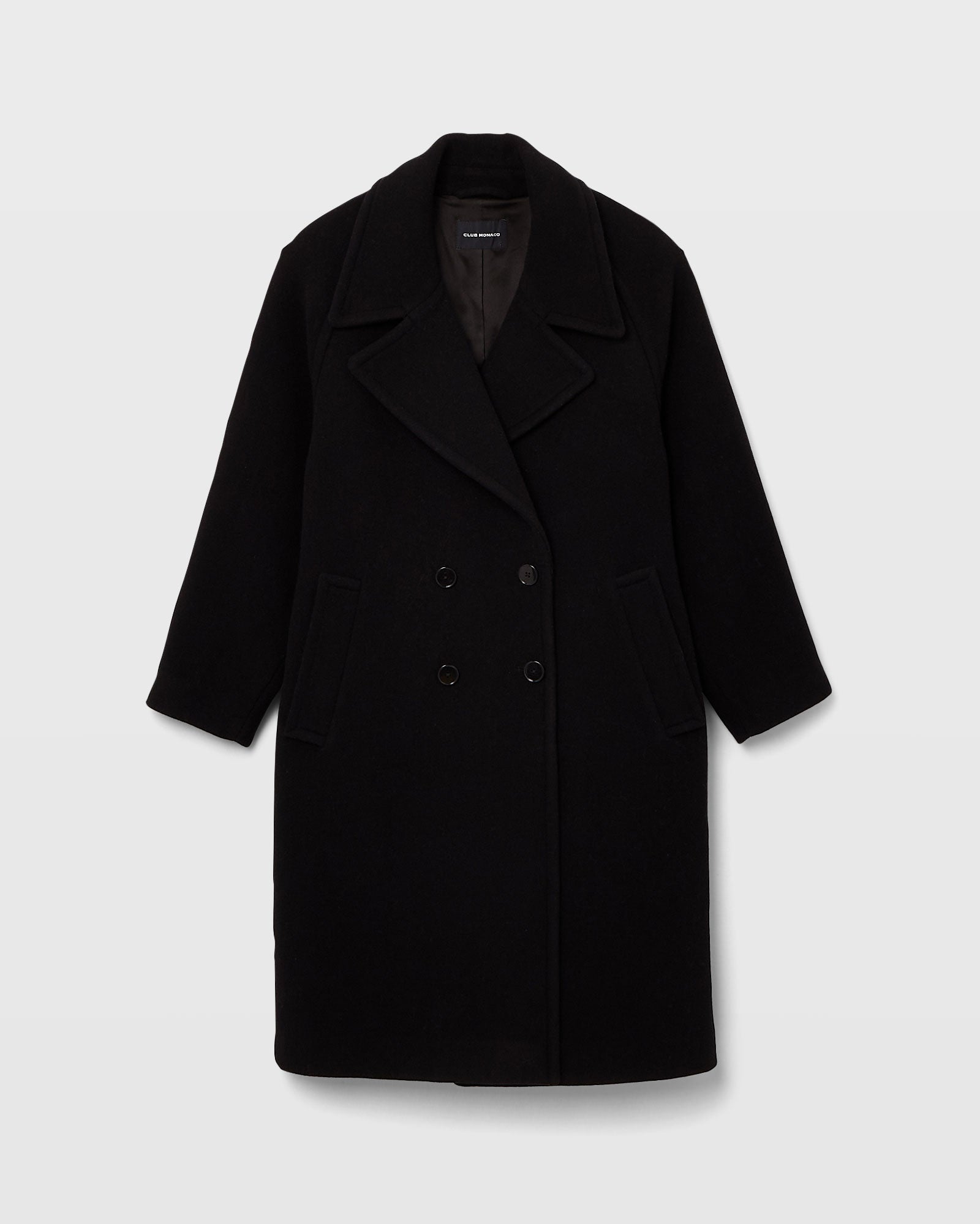 CLUB MONACO - Manteau croisé décontracté - Noir