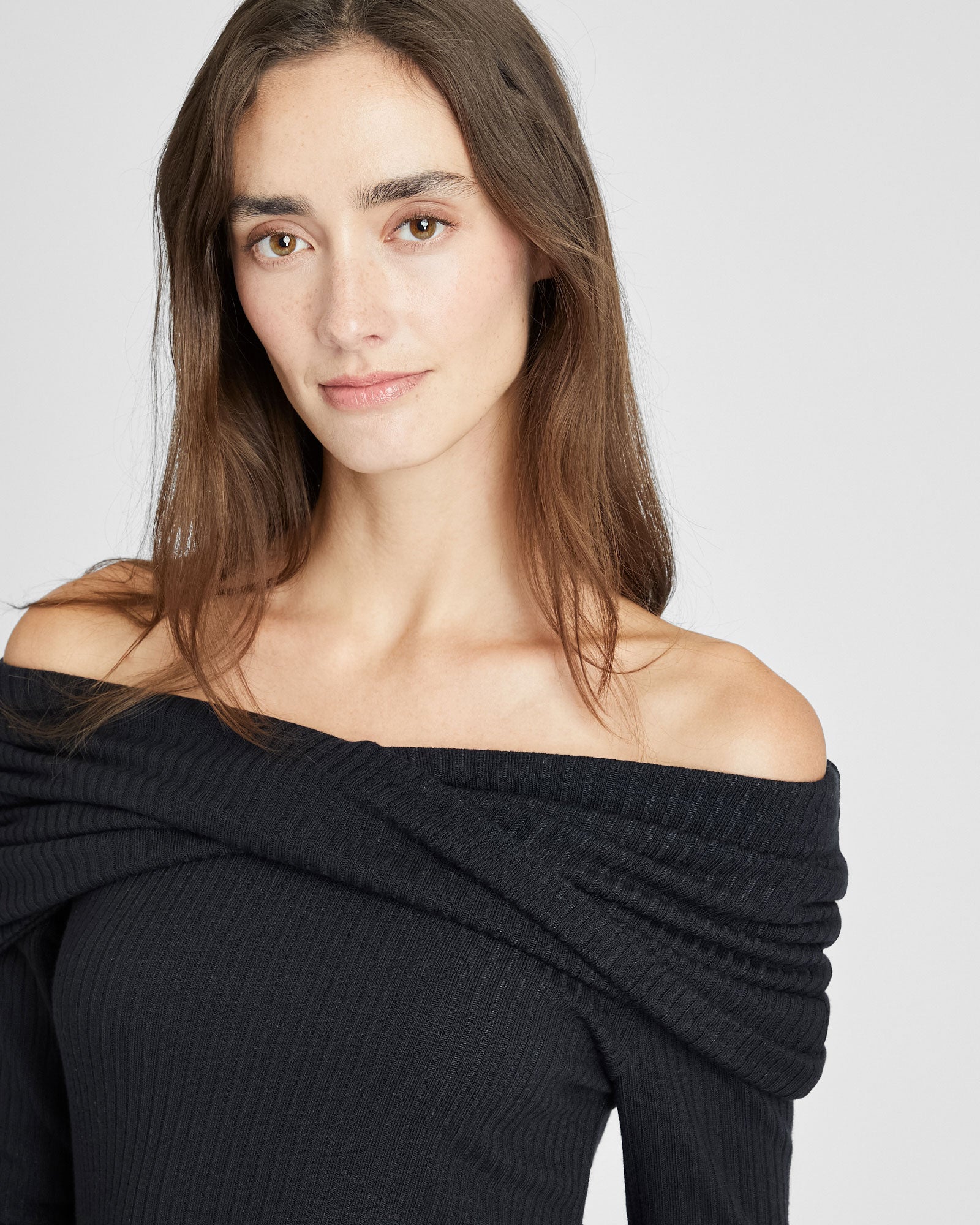 CLUB MONACO - Off-The-Shoulder Knit Top - Black