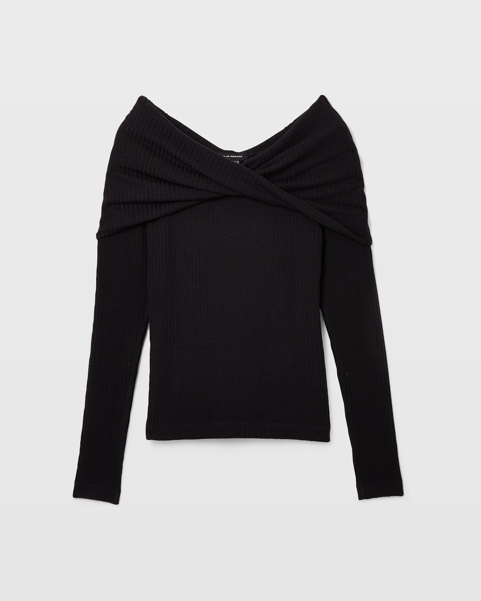 CLUB MONACO - Off-The-Shoulder Knit Top - Black