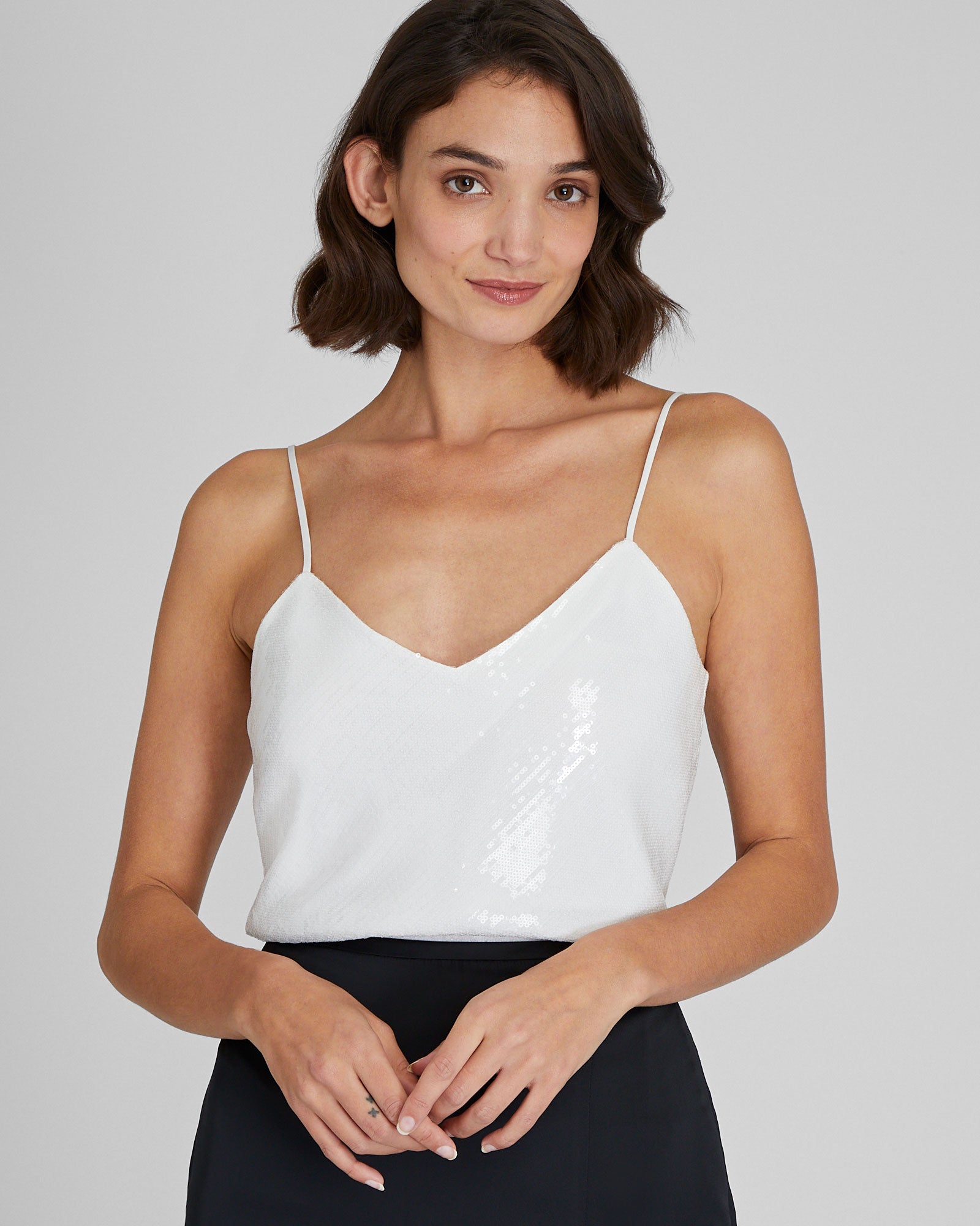 CLUB MONACO - Sequin Kora Cami - White