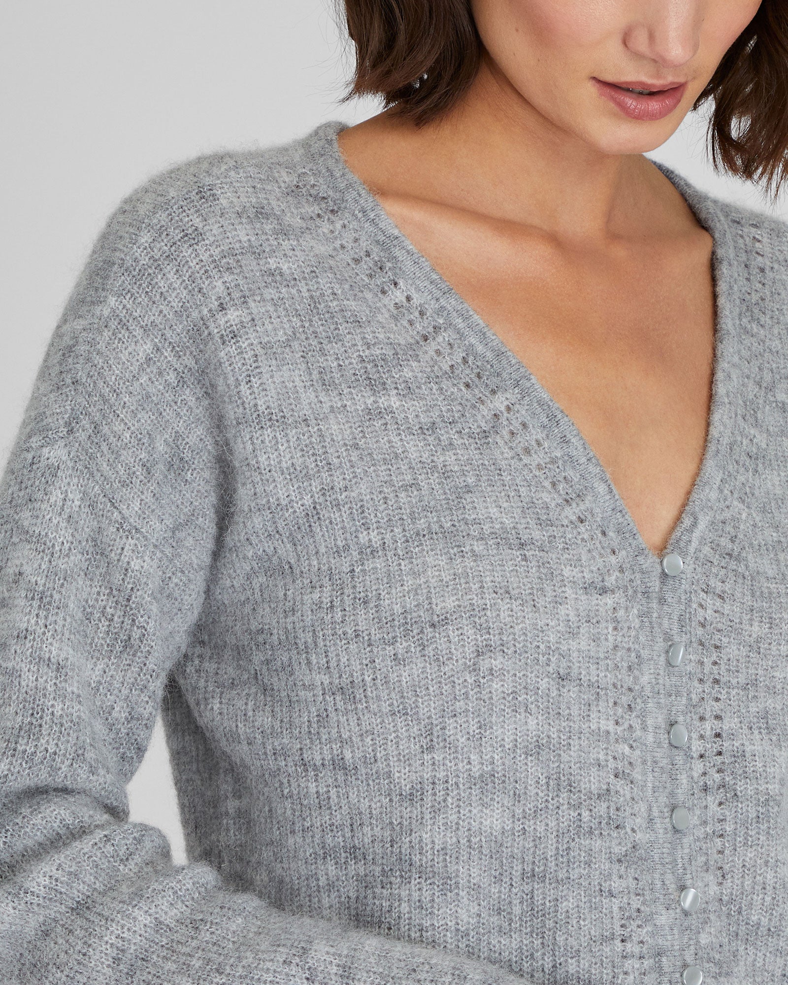 CLUB MONACO - Cardigan réversible à encolure en V - Gris Chiné Moyen