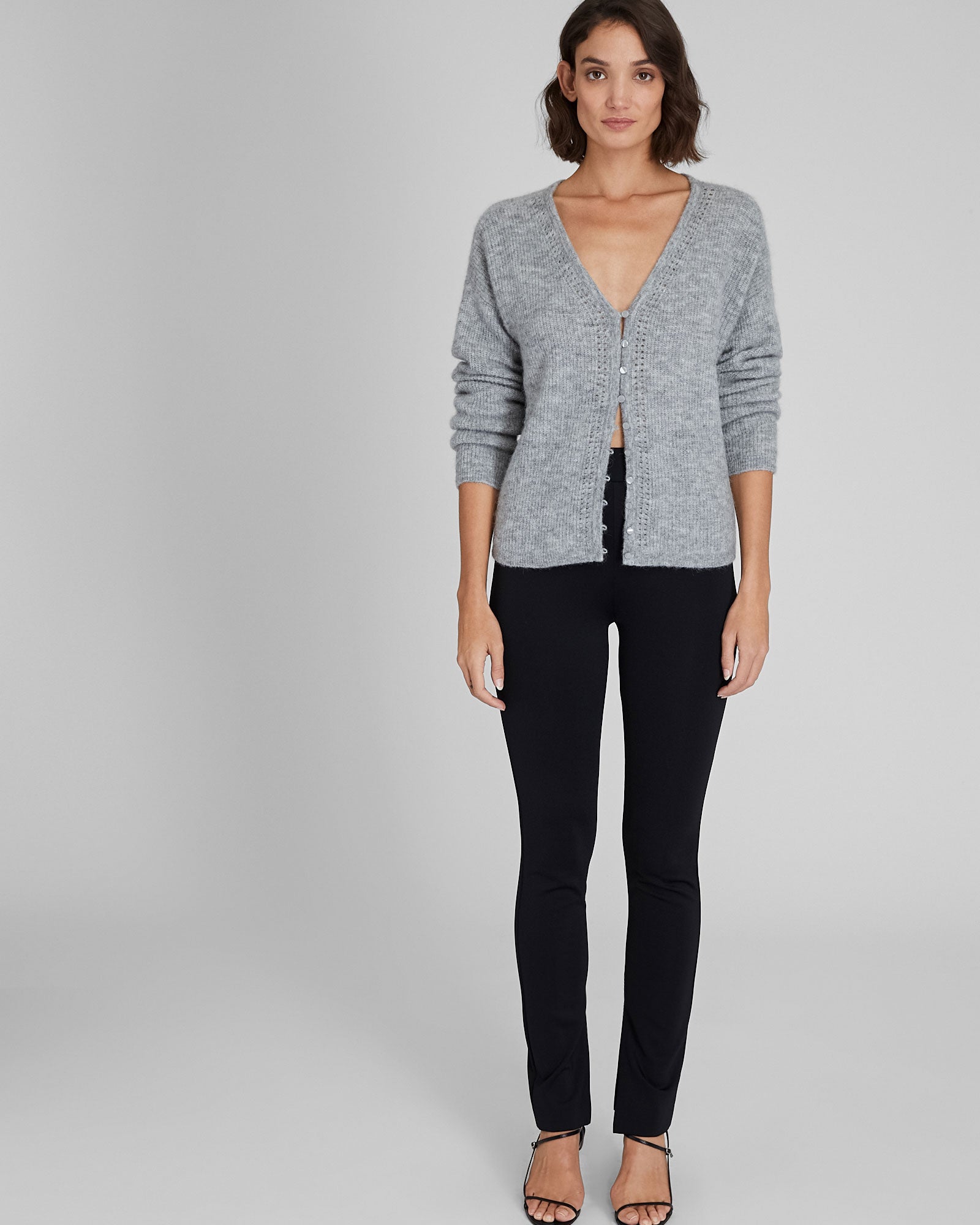 CLUB MONACO - Cardigan réversible à encolure en V - Gris Chiné Moyen