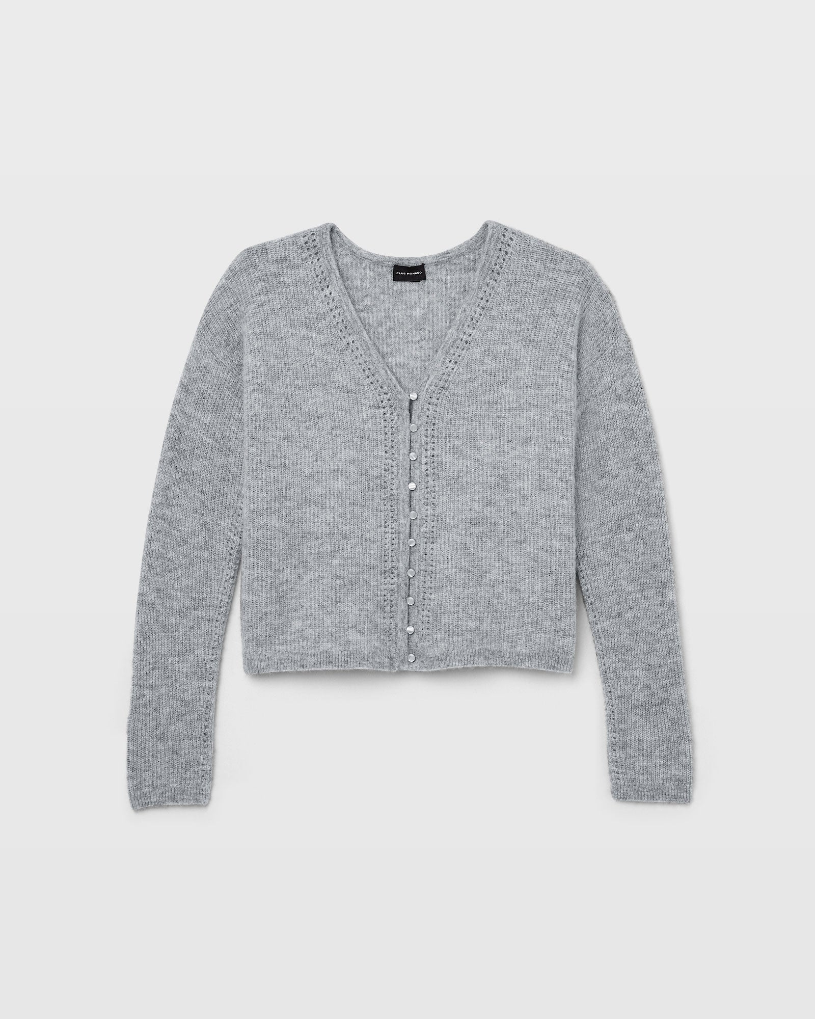 CLUB MONACO - Cardigan réversible à encolure en V - Gris Chiné Moyen