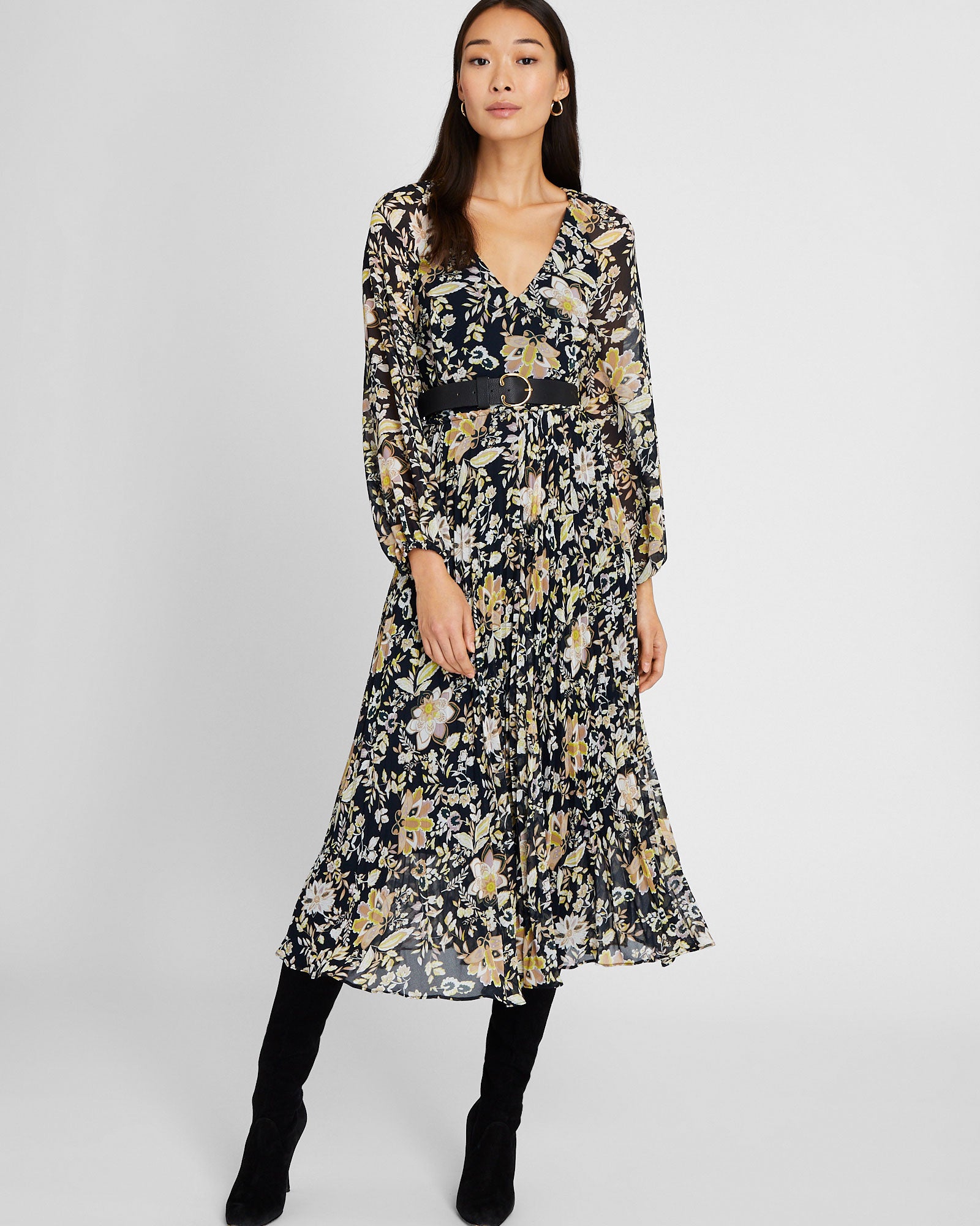 CLUB MONACO - Robe imprimée mi-longue - Mélange blax