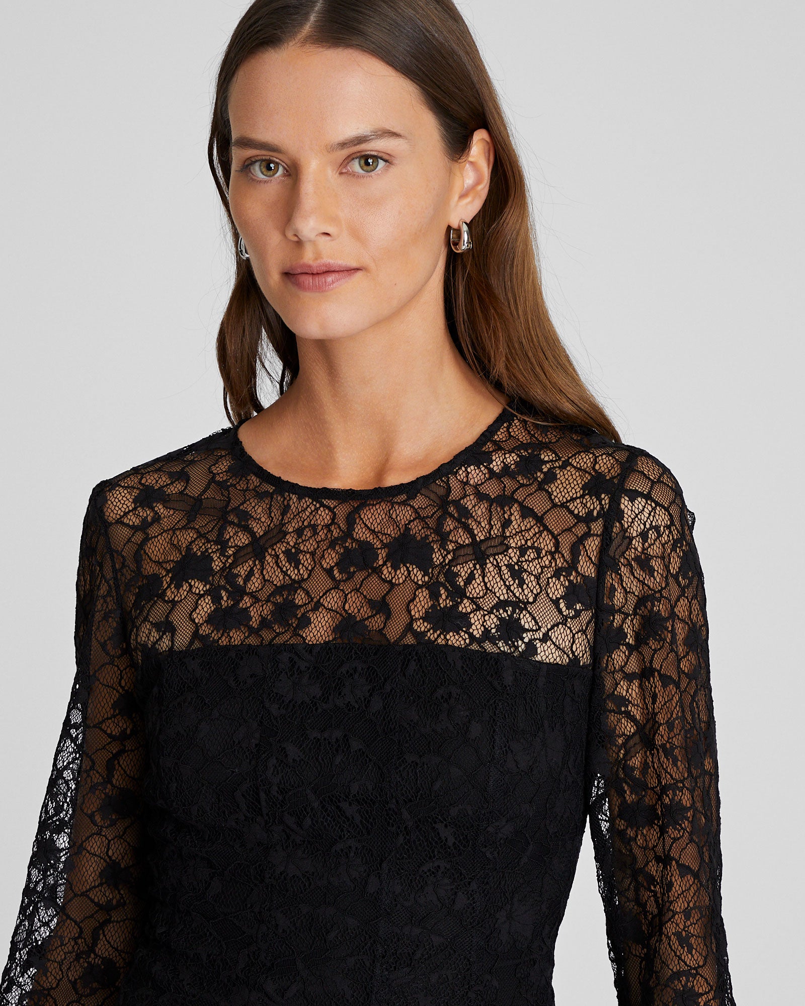 CLUB MONACO - Robe courte en dentelle - Noir