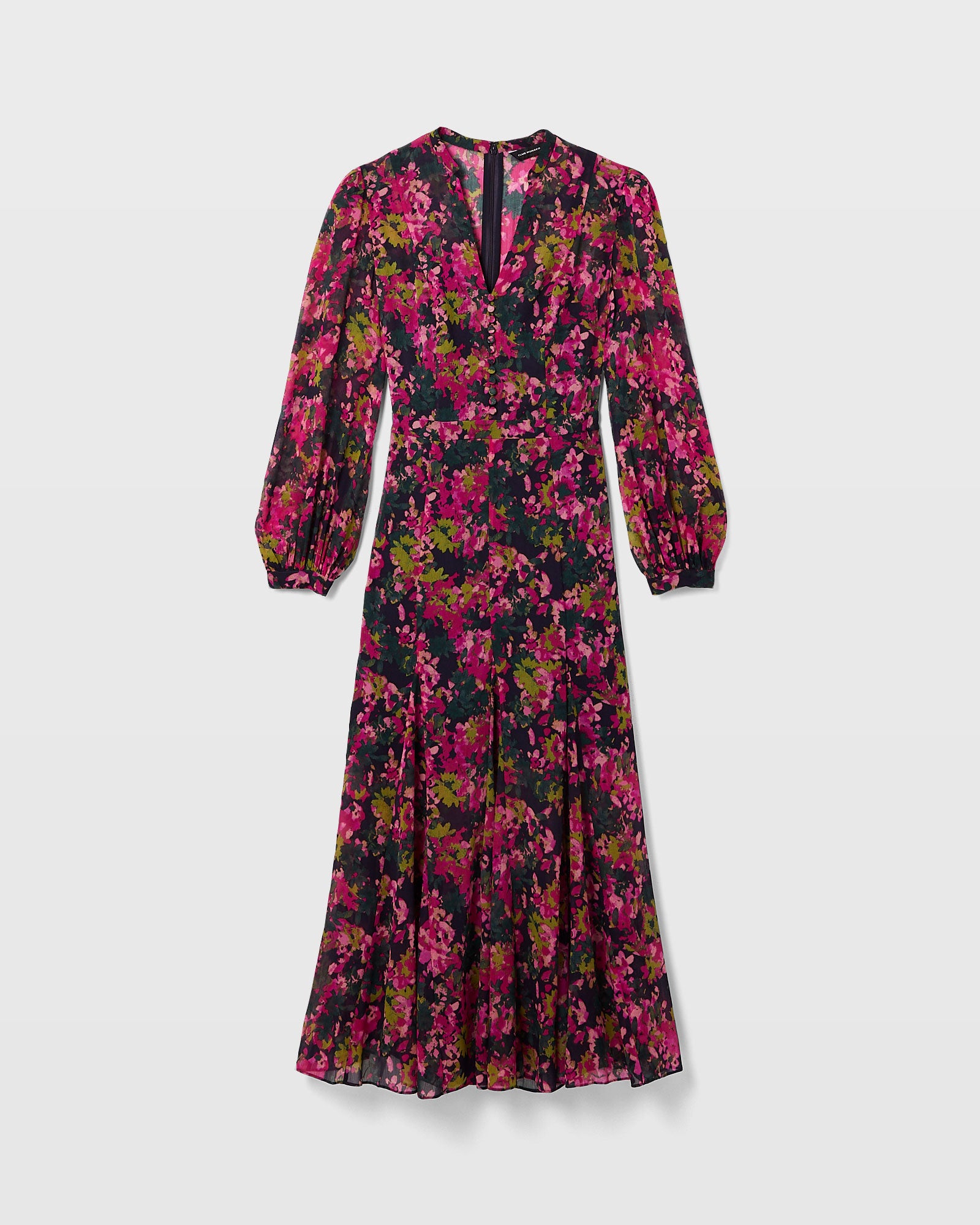 CLUB MONACO - Robe imprimée florale longue - Mélange rose