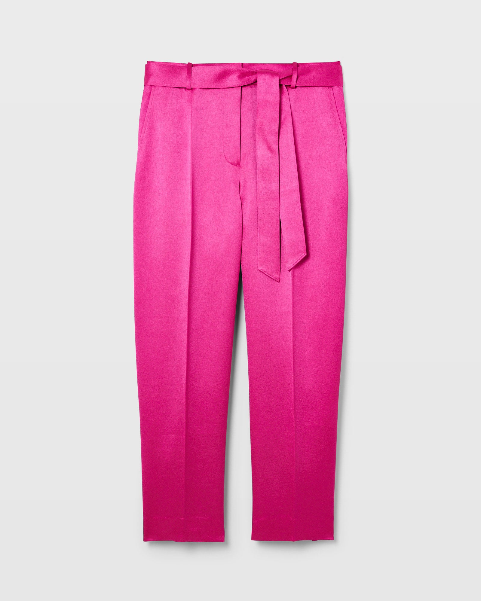 CLUB MONACO - Belted Slim Satin Trouser - Hot Pink