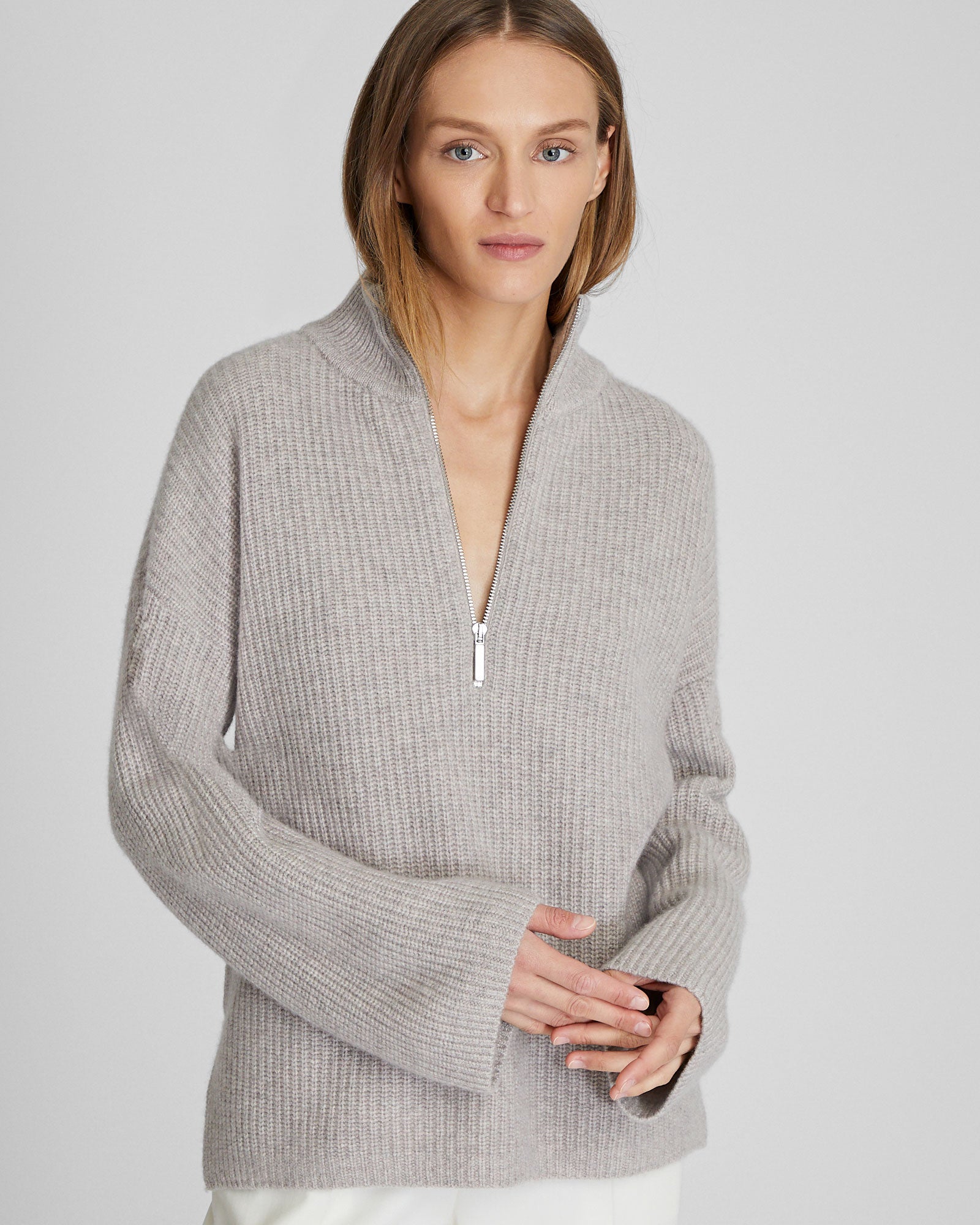 CLUB MONACO - Relaxed Cashmere Quarter-Zip Sweater - Honey Wheat