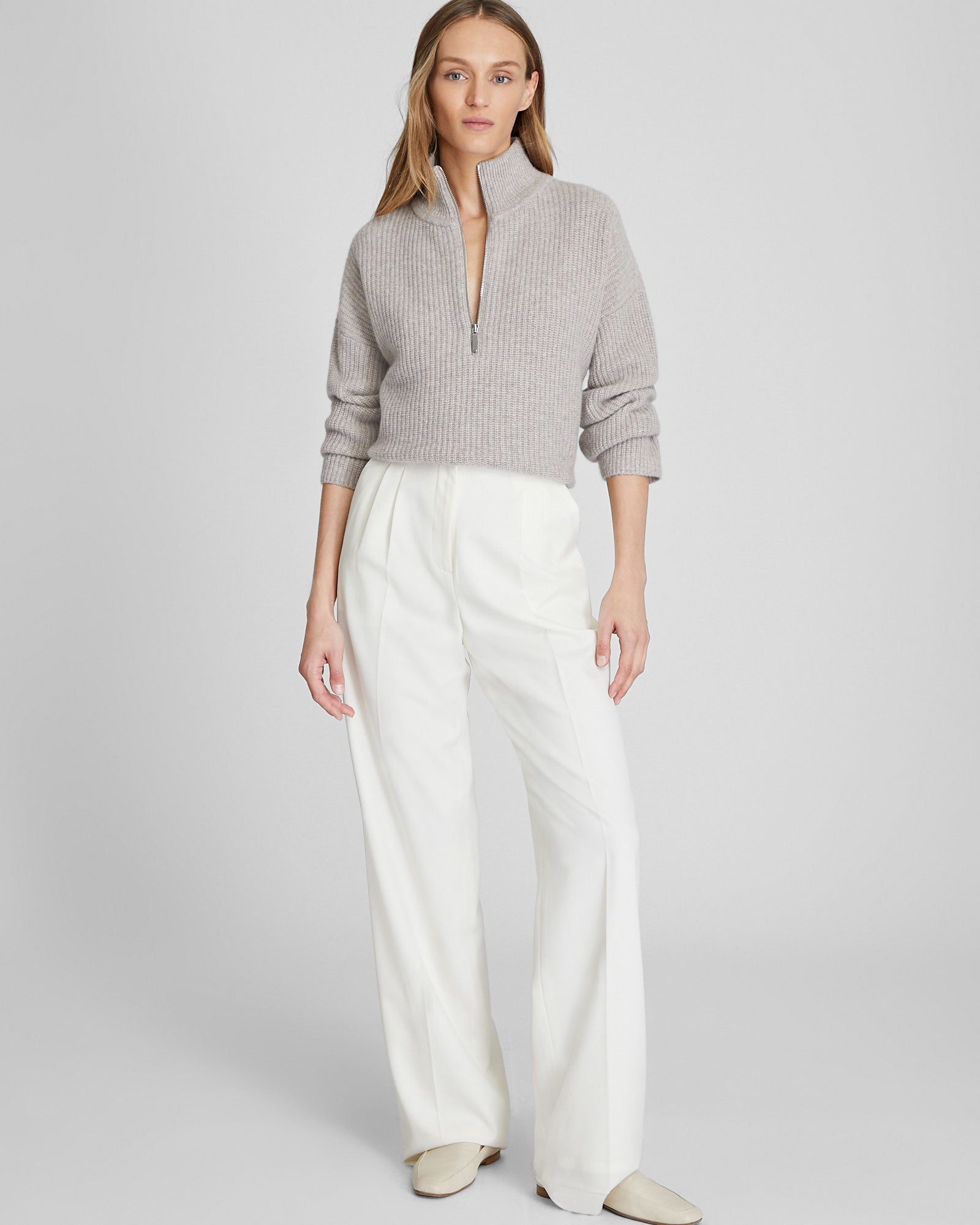 CLUB MONACO - Relaxed Cashmere Quarter-Zip Sweater - Honey Wheat