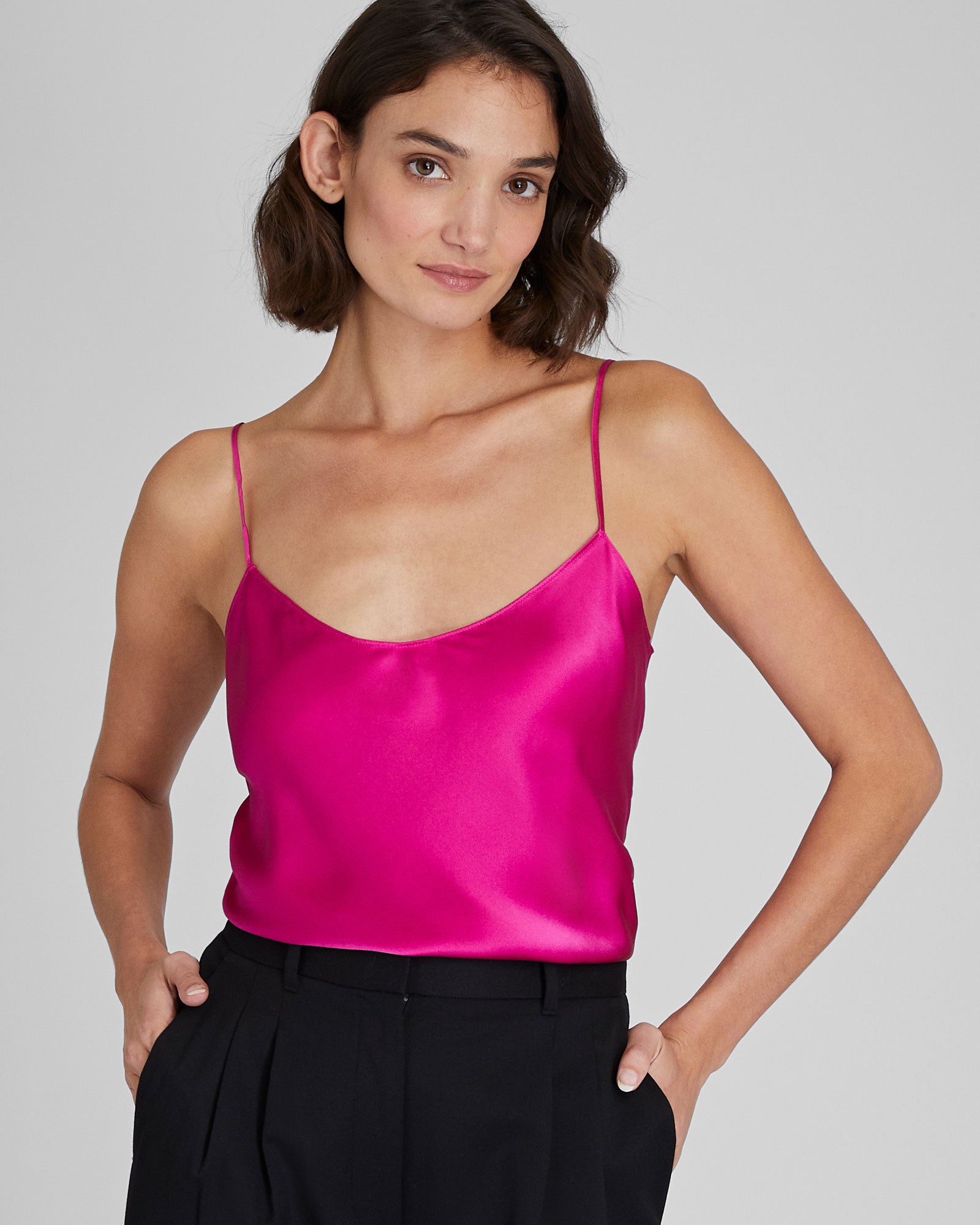 CLUB MONACO - Camisole en soie charmeuse - Fuchsia
