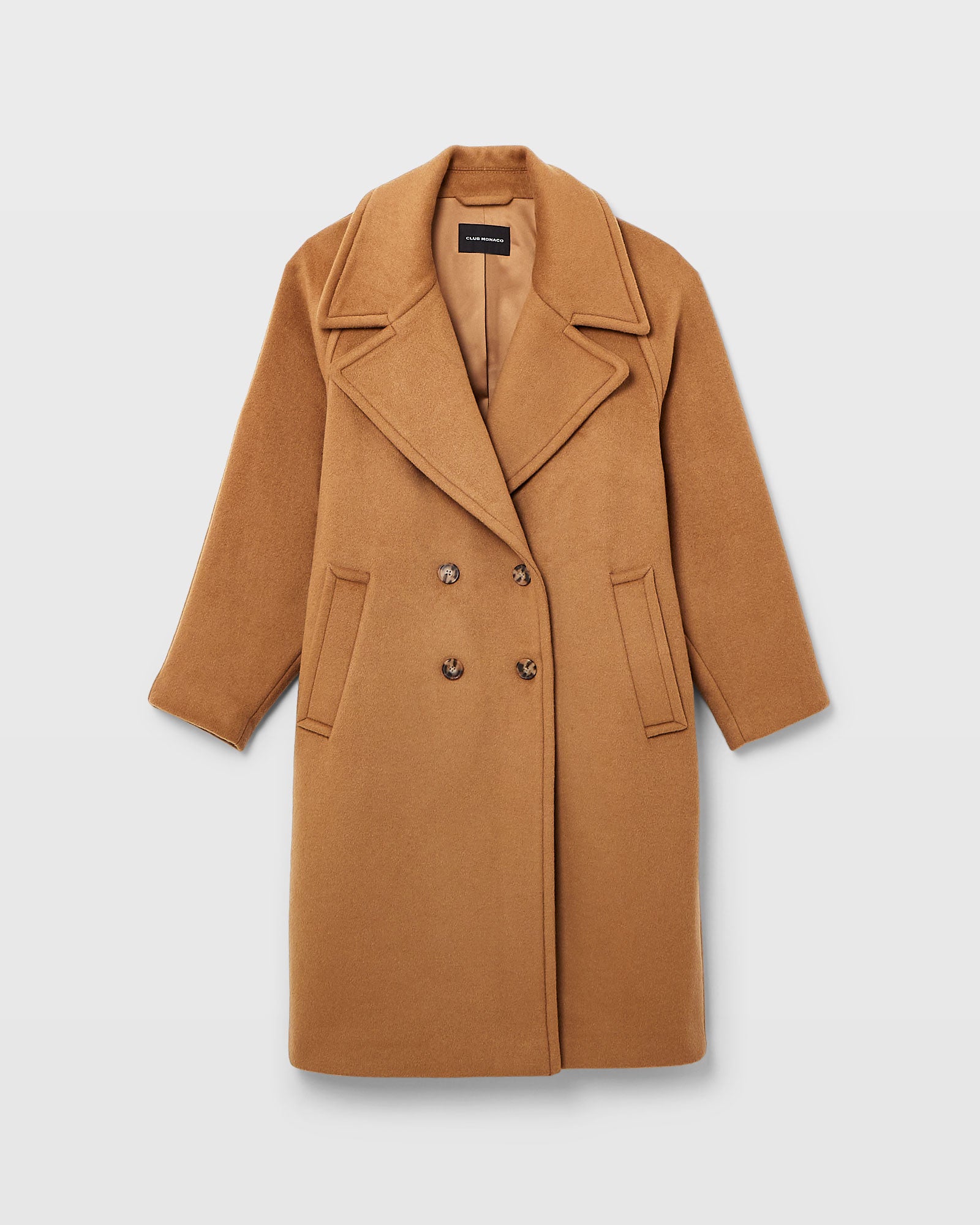 CLUB MONACO - Double-Breasted Relaxed Coat - Caramel