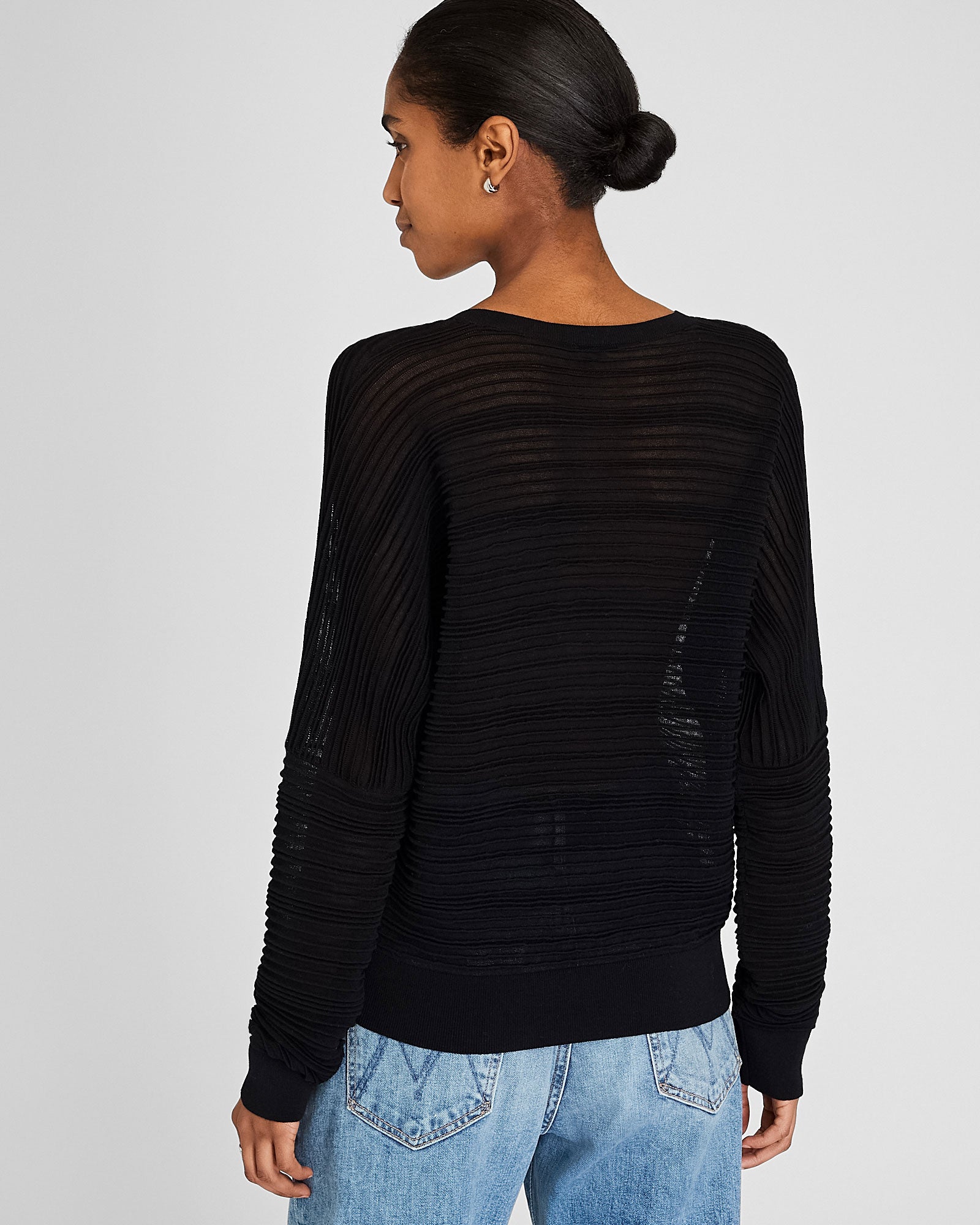 CLUB MONACO - Sheer Relaxed Ottoman Sweater - Black