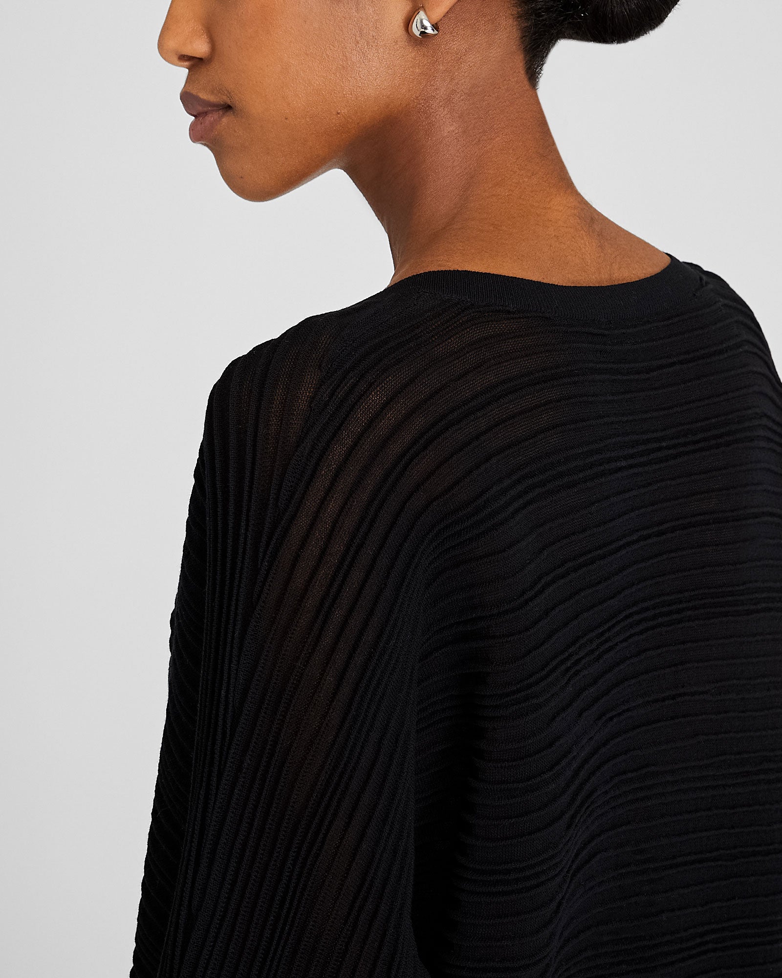 CLUB MONACO - Sheer Relaxed Ottoman Sweater - Black