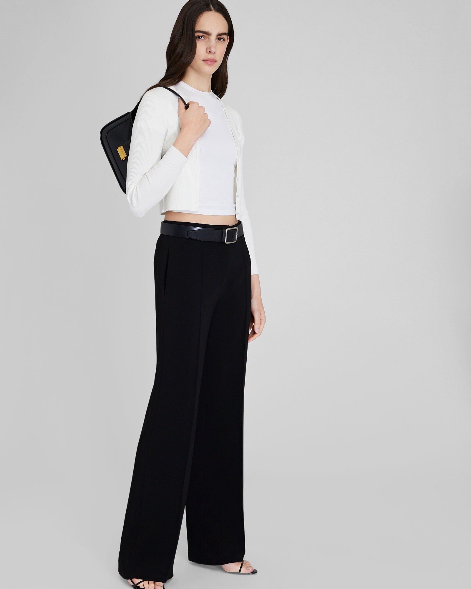 CLUB MONACO - Cardigan côtelé boutonné - Blanc
