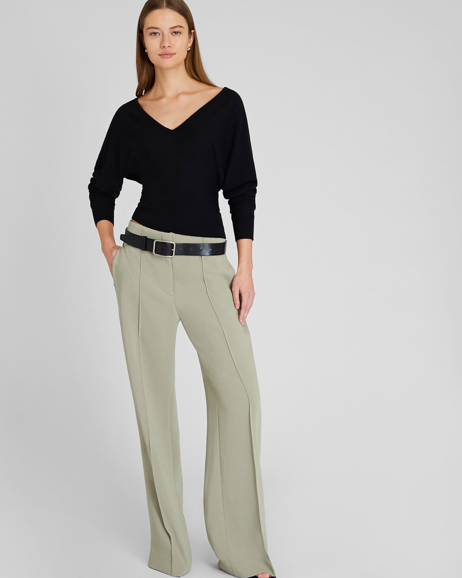 CLUB MONACO - V-Neck Cashmere Dolman Sweater - Black