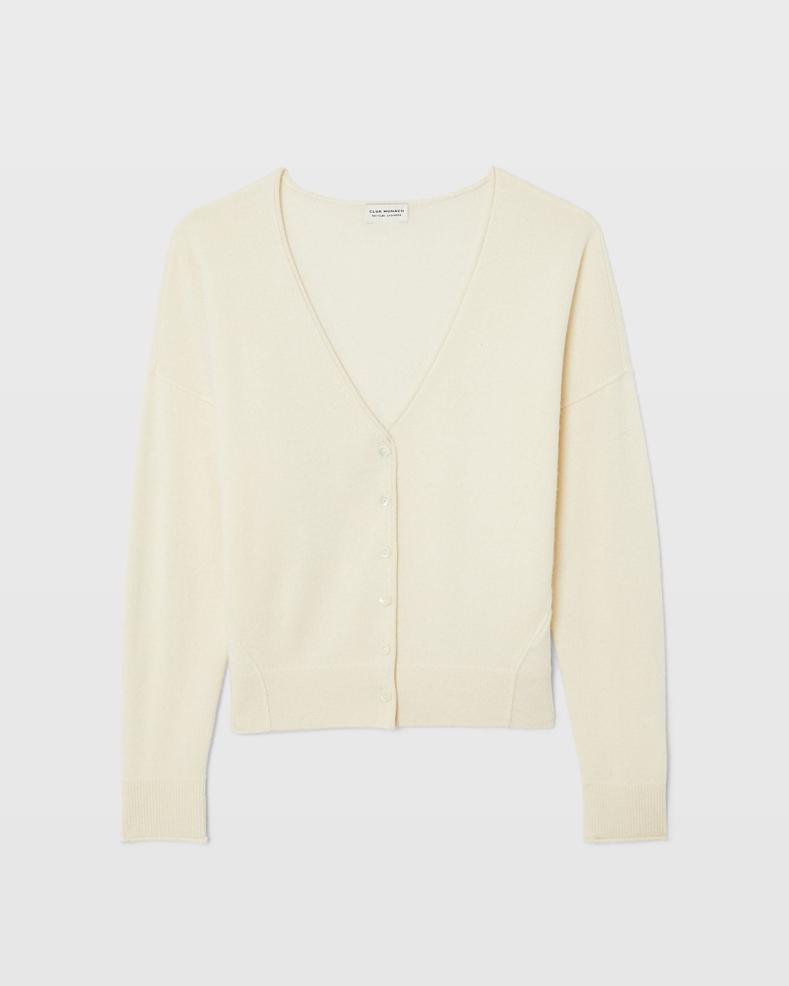 CLUB MONACO - Cardigan en cachemire col en V - Ivoire