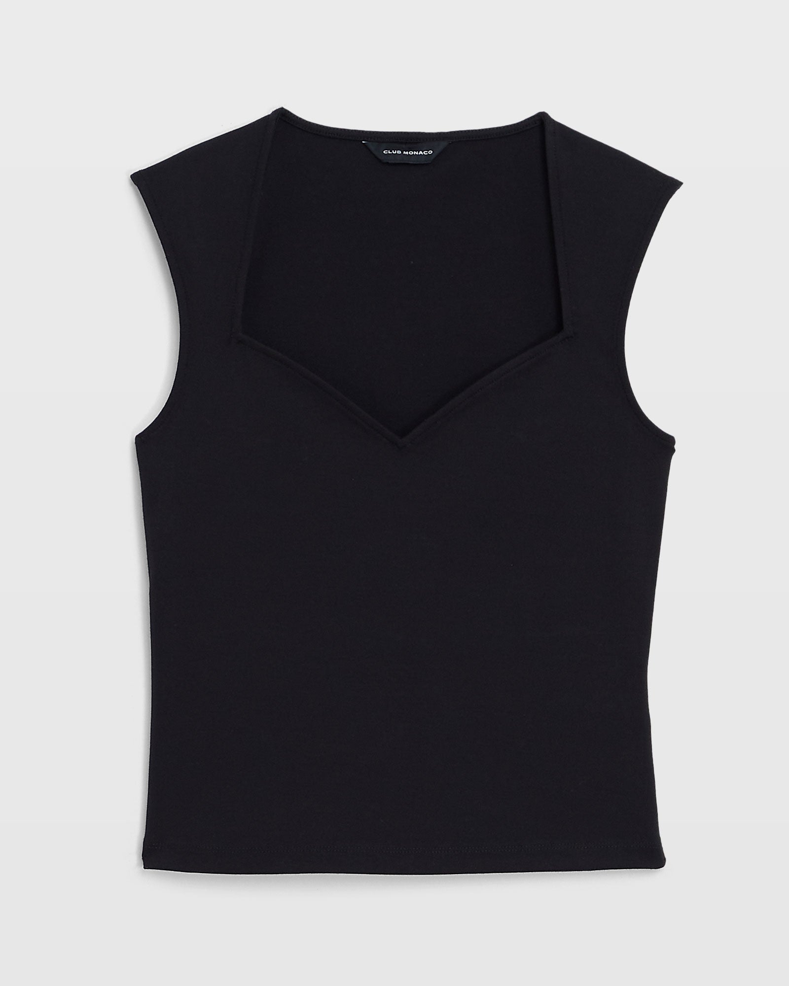 CLUB MONACO - Sculpted Knit Top - Black