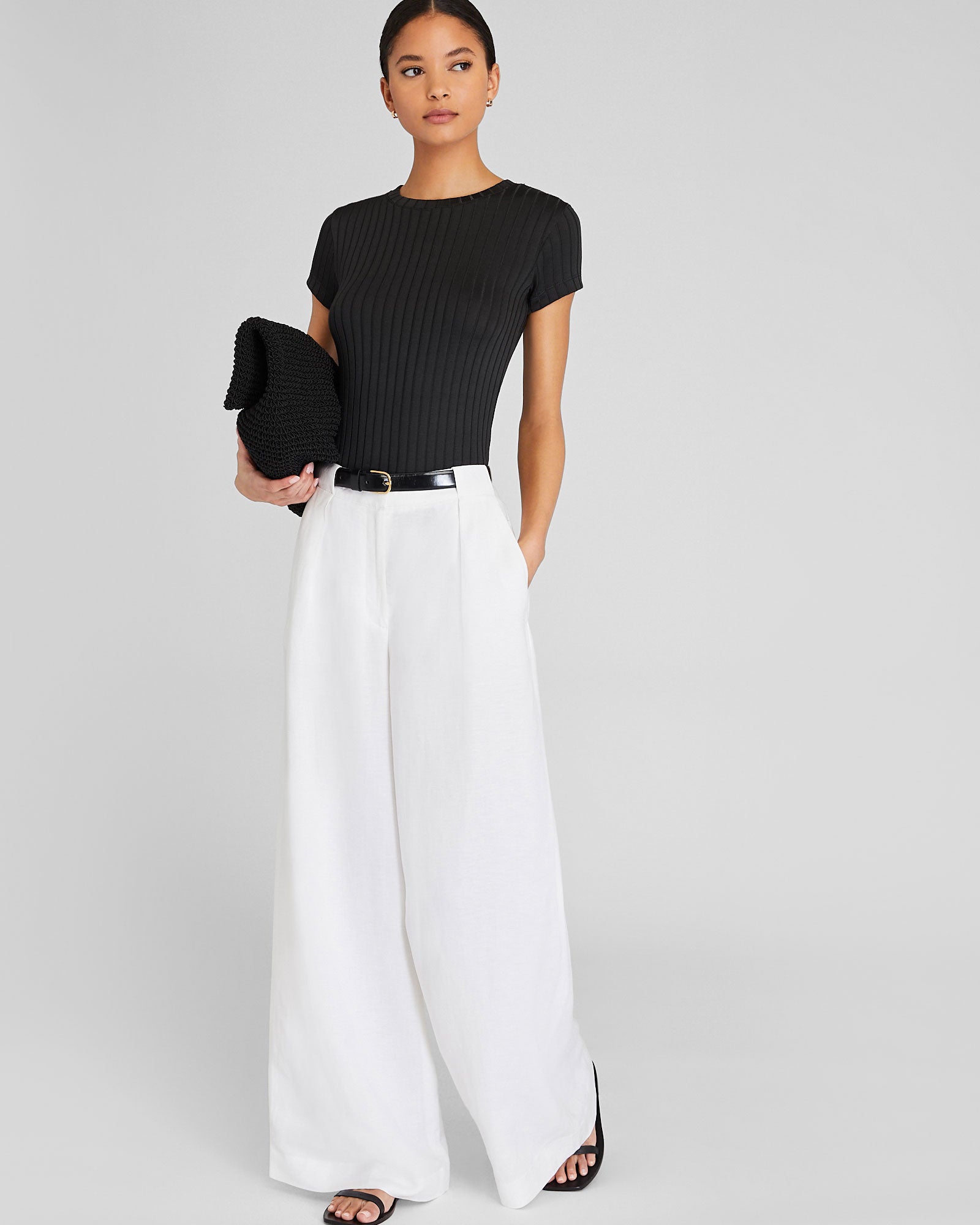 CLUB MONACO - Polished Wide-Rib Bowee Tee - Black