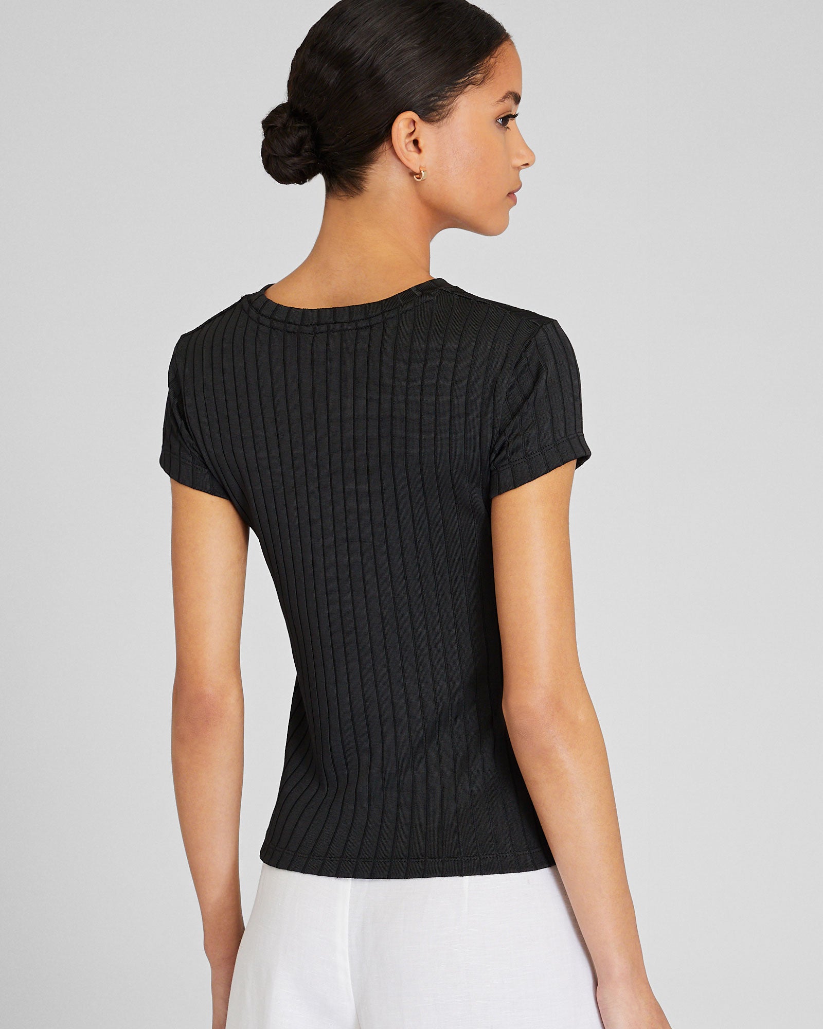 CLUB MONACO - Polished Wide-Rib Bowee Tee - Black