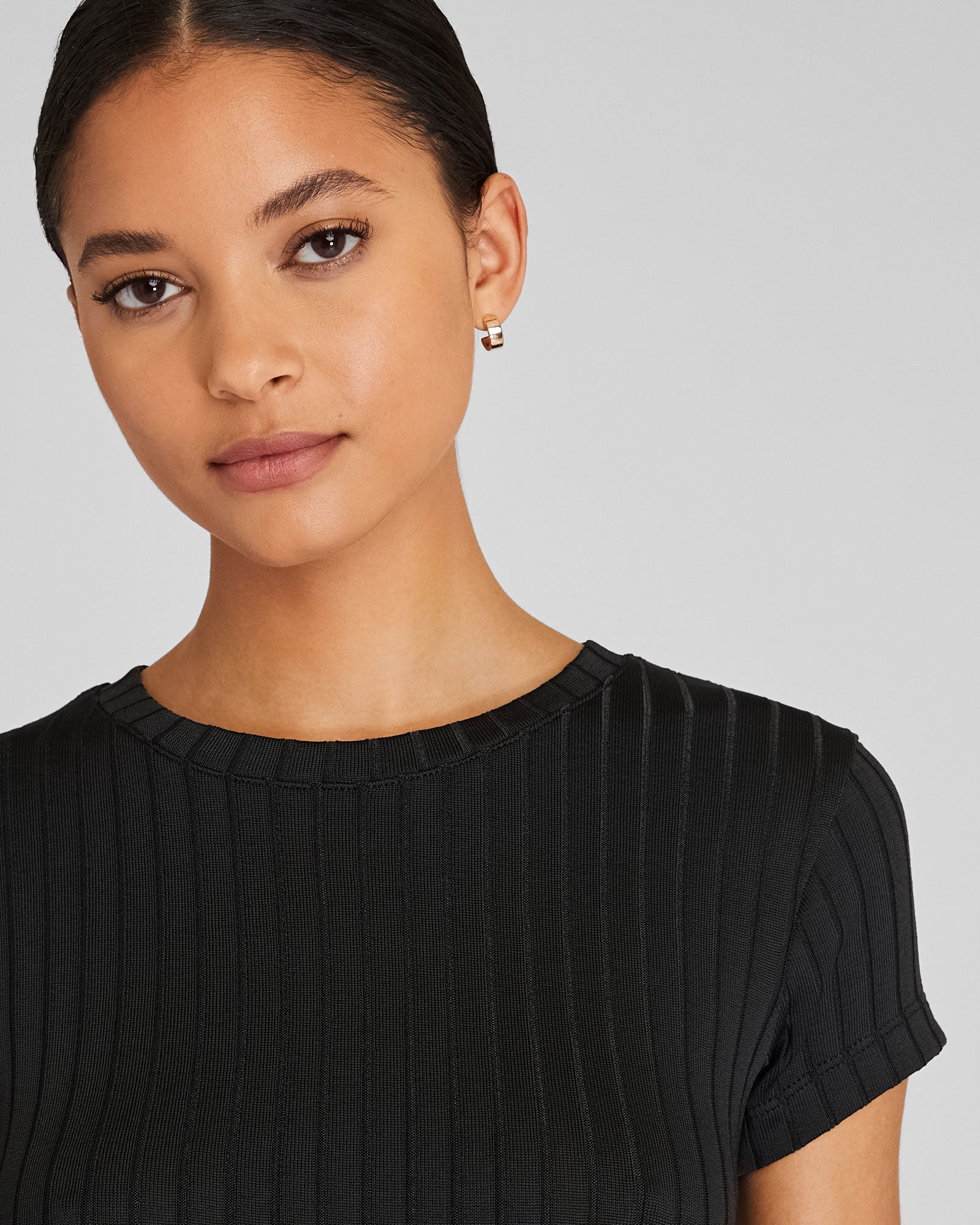CLUB MONACO - Polished Wide-Rib Bowee Tee - Black