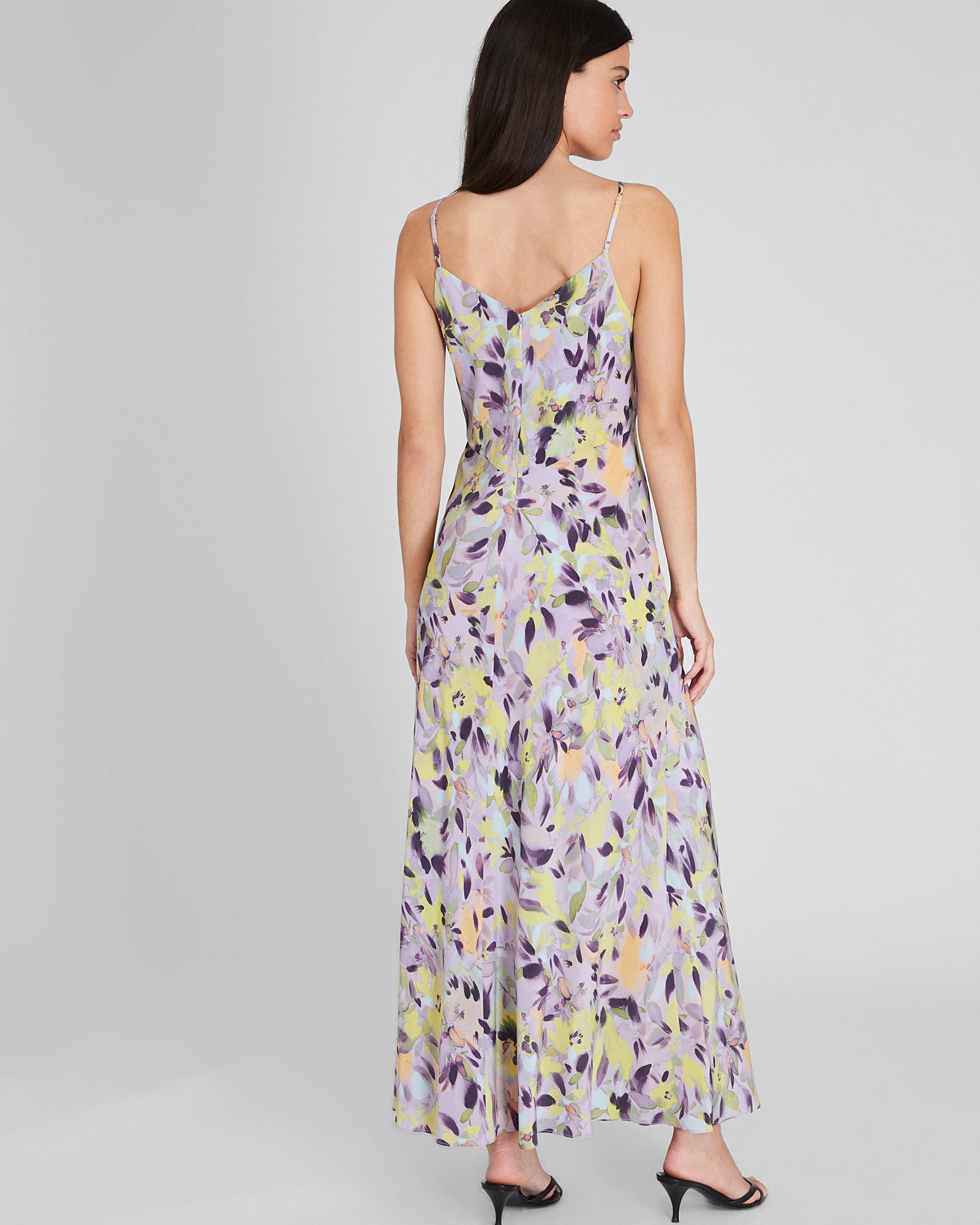 CLUB MONACO - Seam Detail Silk Maxi Dress - Purple Base