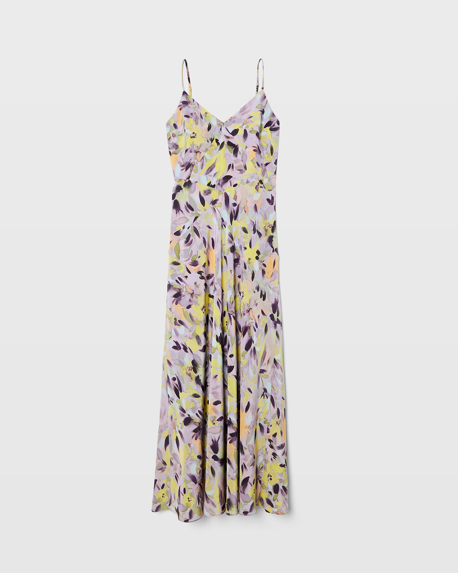 CLUB MONACO - Seam Detail Silk Maxi Dress - Purple Base