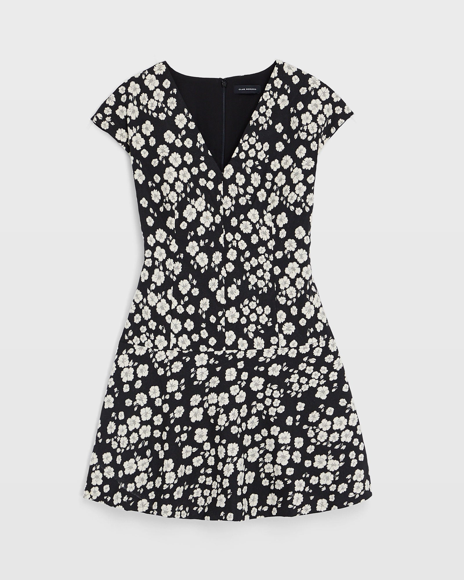 CLUB MONACO - Fit & Flare Jacquard Mini Dress - Black