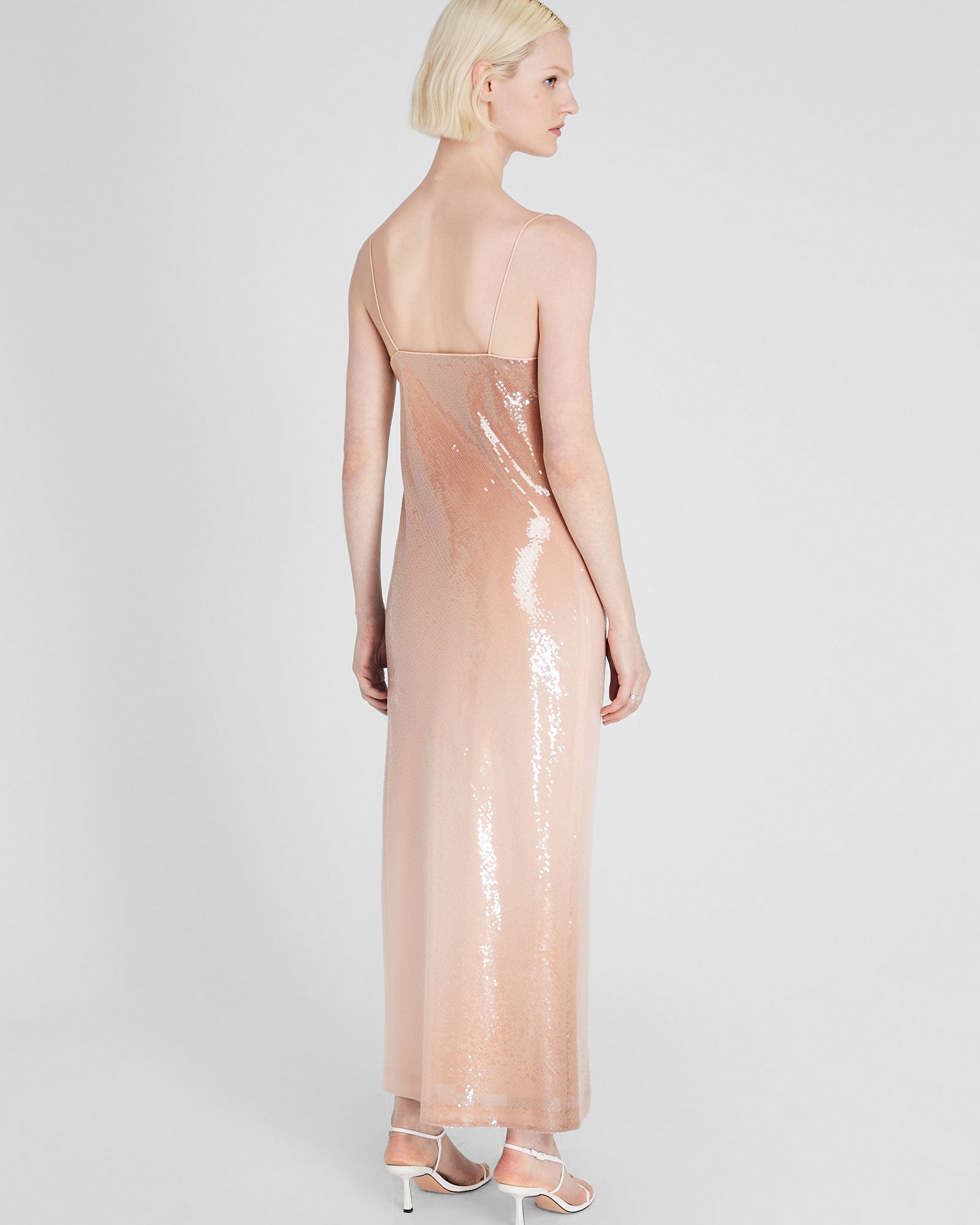 CLUB MONACO - Robe nuisette à sequins - Rose Pâle