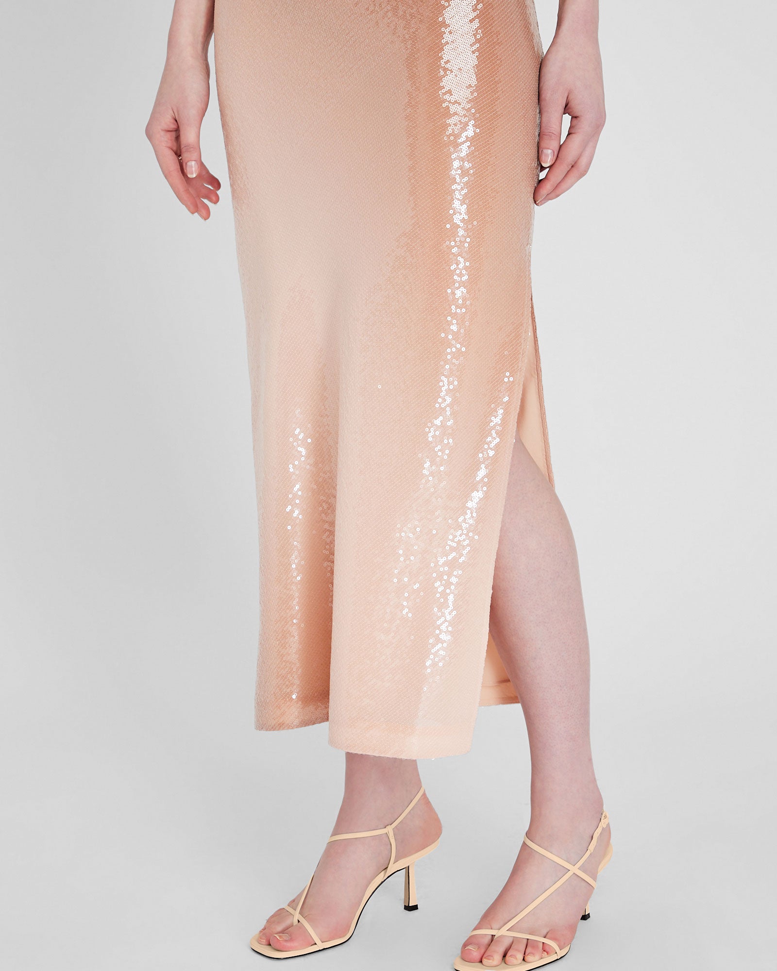 CLUB MONACO - Robe nuisette à sequins - Rose Pâle