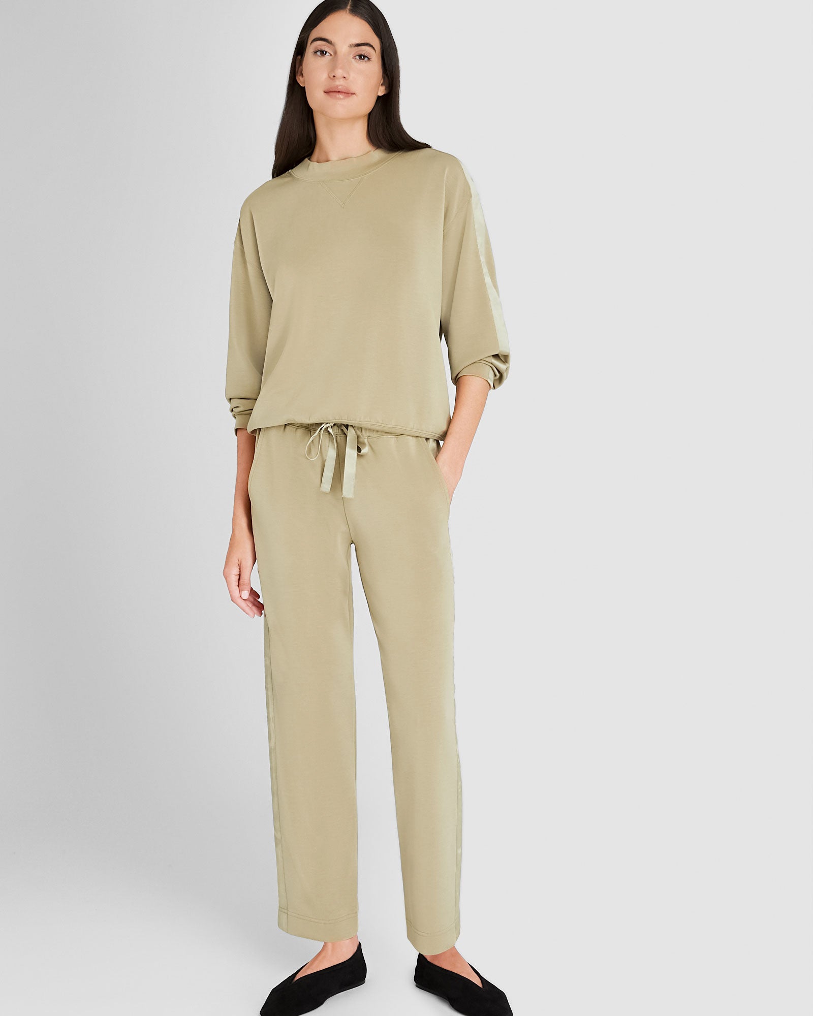 CLUB MONACO - Satin Stripe Pant - Thym