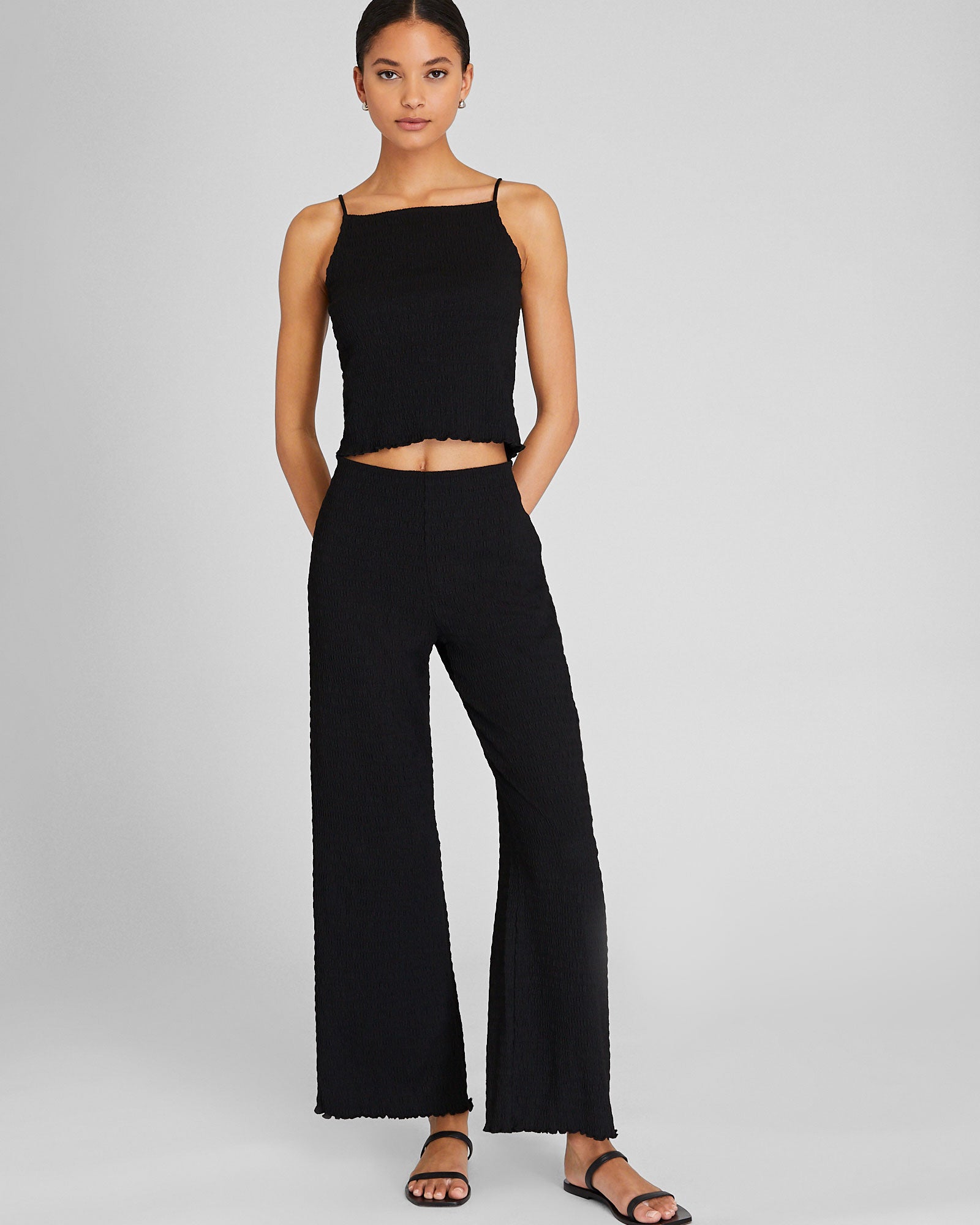 CLUB MONACO - Pantalon à détails froncés - Noir