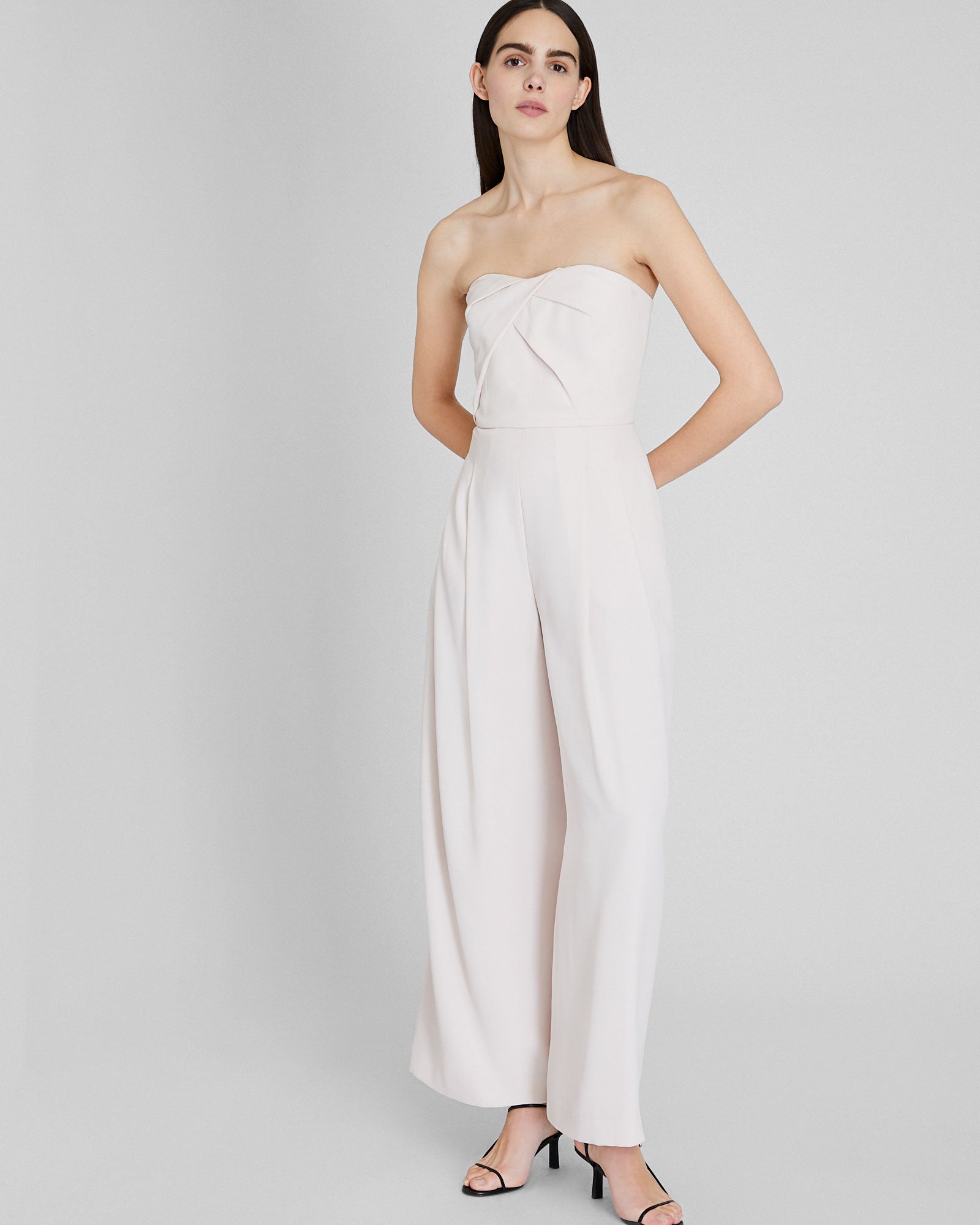 CLUB MONACO - Combinaison drapée sans bretelles - Rose clair