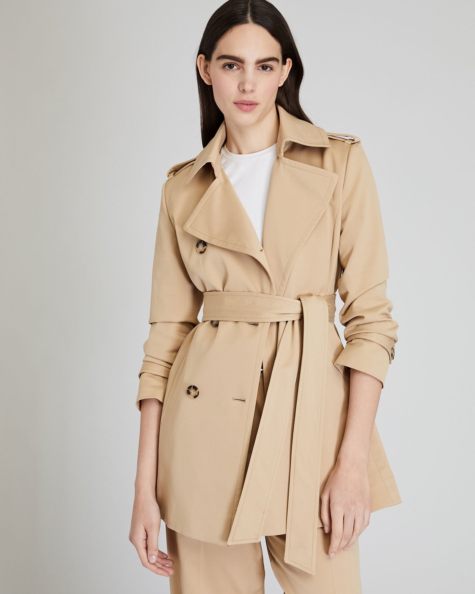 CLUB MONACO - Fit & Flare Trench Coat - Khaki