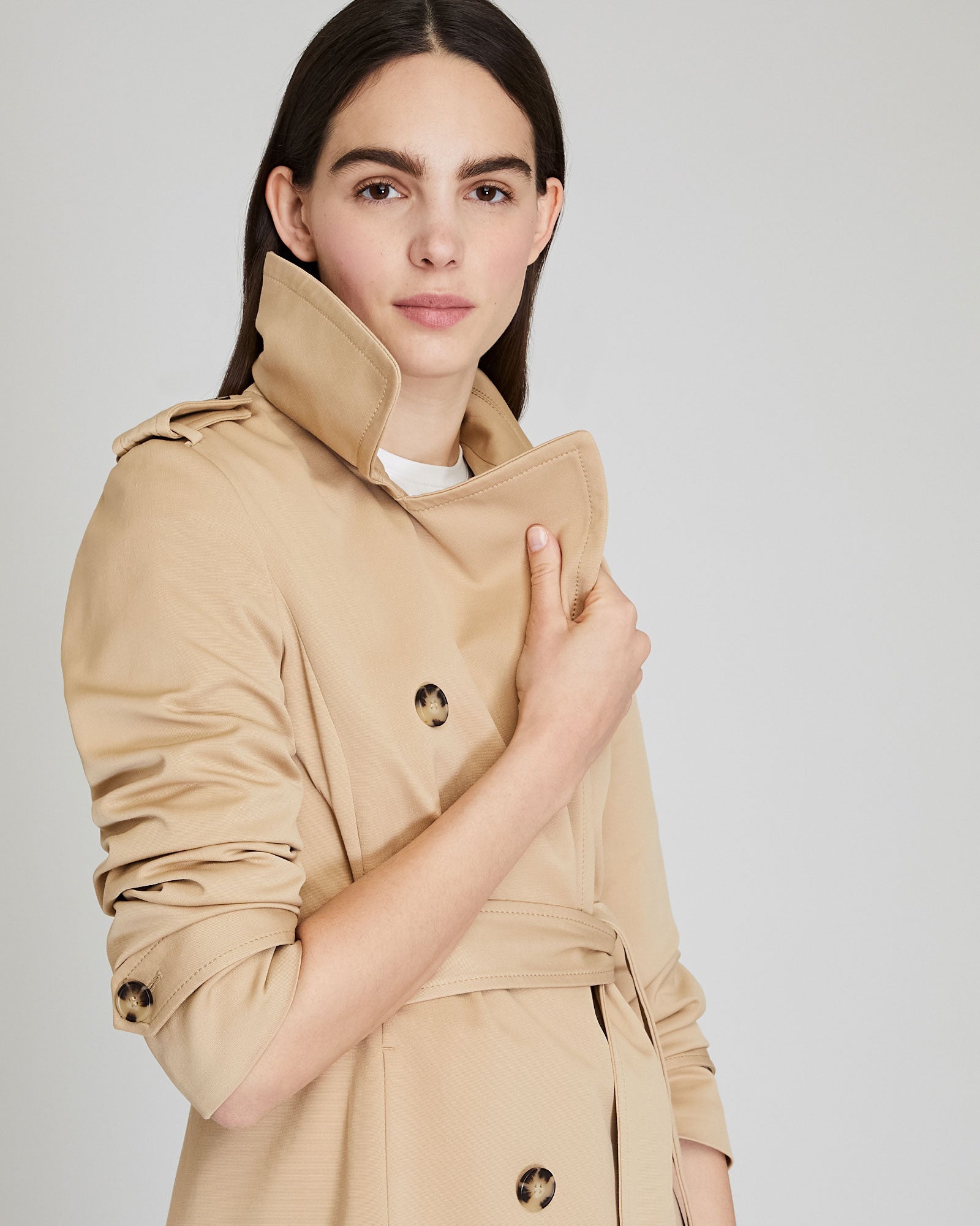 CLUB MONACO - Fit & Flare Trench Coat - Khaki